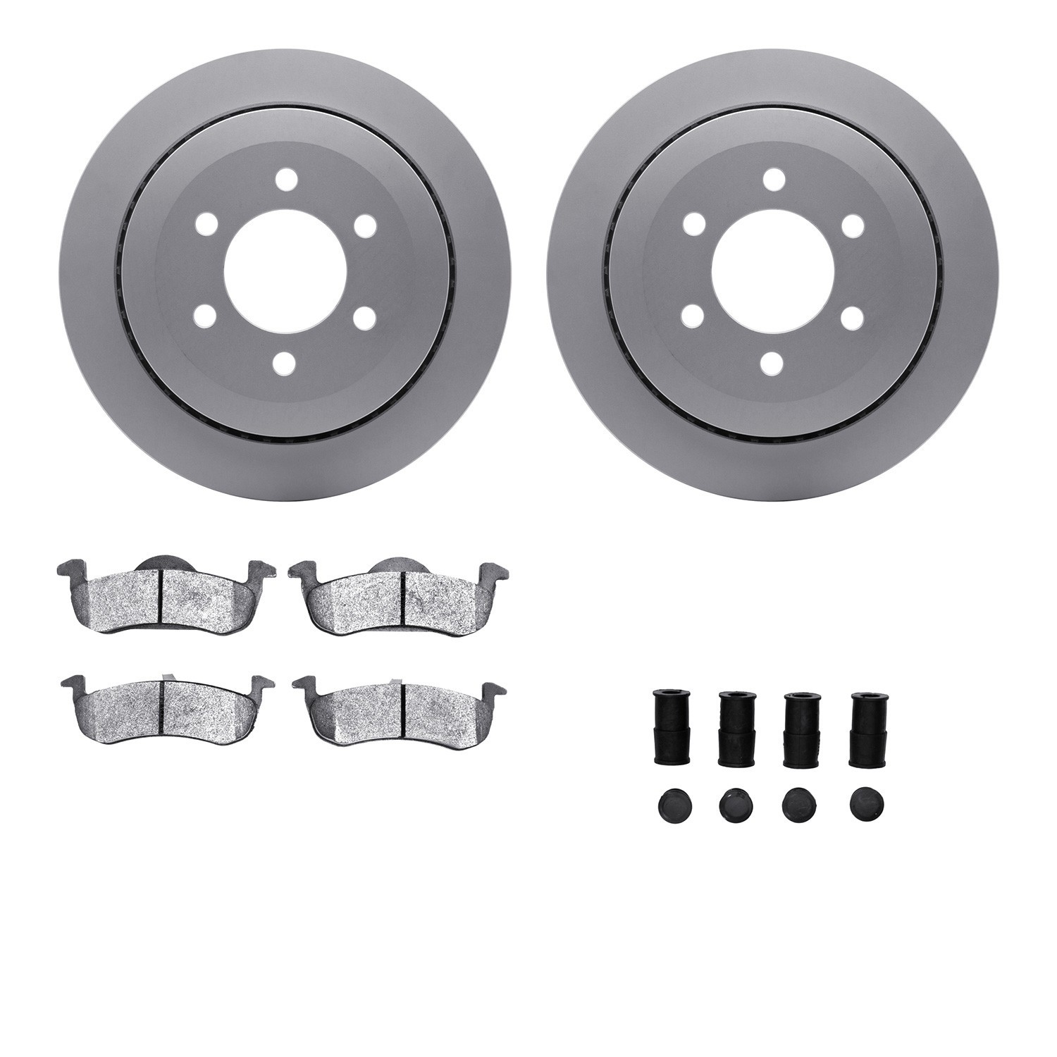 DYN 4512-99198 DFC GEOSPEC Coated Rotors with 5000 Brake Pads - Ceramic and Hardware