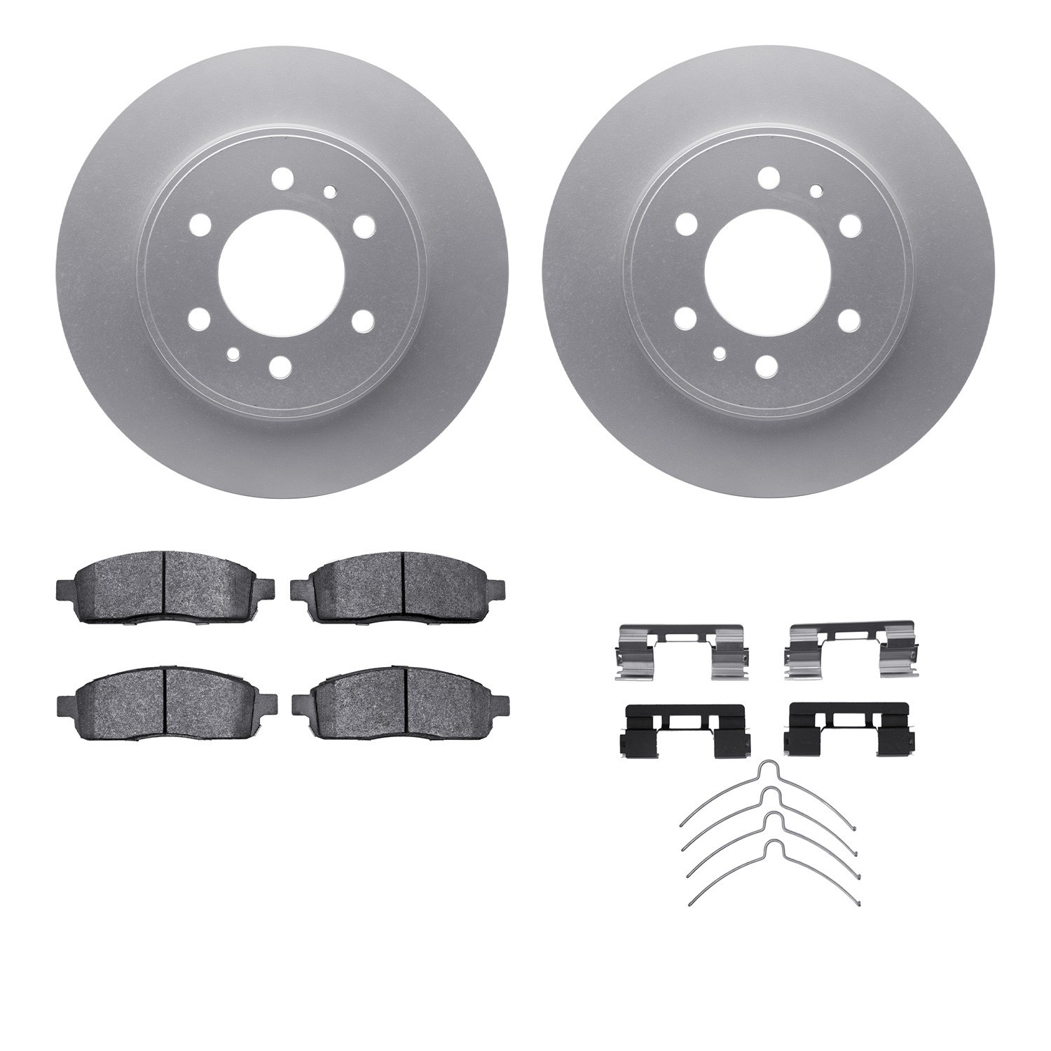 DYN 4512-99207 DFC GEOSPEC Coated Rotors with 5000 Brake Pads - Ceramic and Hardware