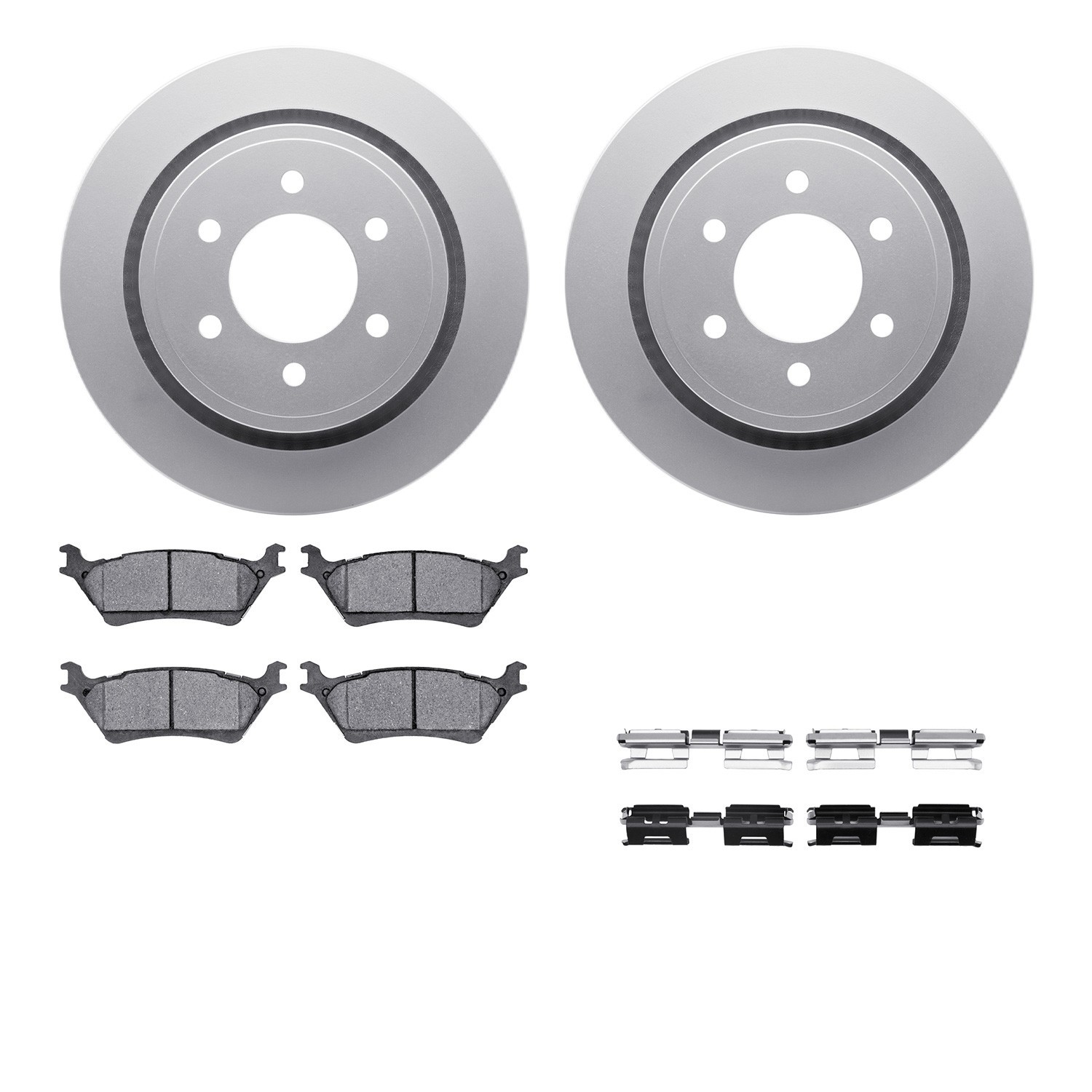DYN-4512-99211 DFC GEOSPEC Coated Rotors with 5000 Brake Pads - Ceramic and Hardware