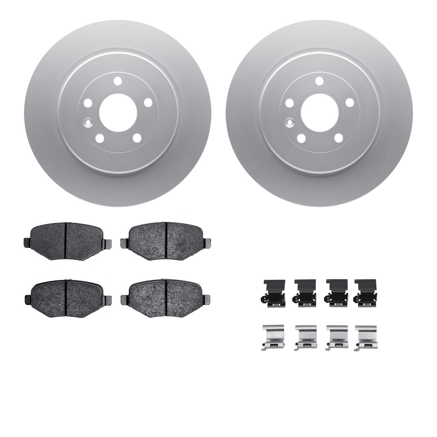 DYN-4512-99213 DFC GEOSPEC Coated Rotors with 5000 Brake Pads - Ceramic and Hardware