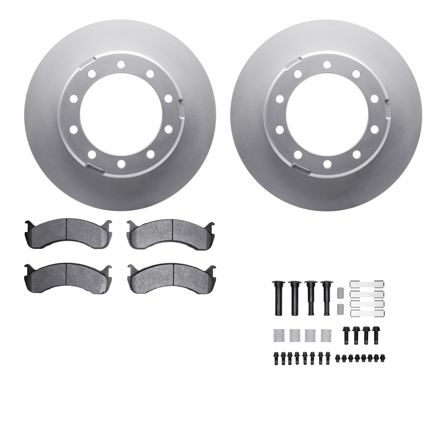 DYN-4512-99230 DFC GEOSPEC Coated Rotors with 5000 Brake Pads - Ceramic and Hardware