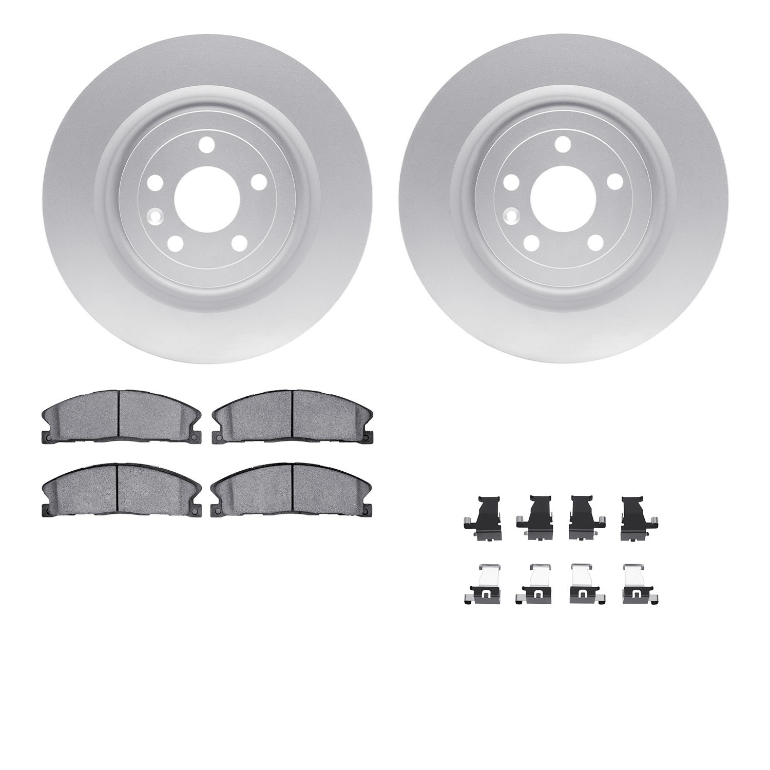 DYN 4512-99241 DFC GEOSPEC Coated Rotors with 5000 Brake Pads - Ceramic and Hardware