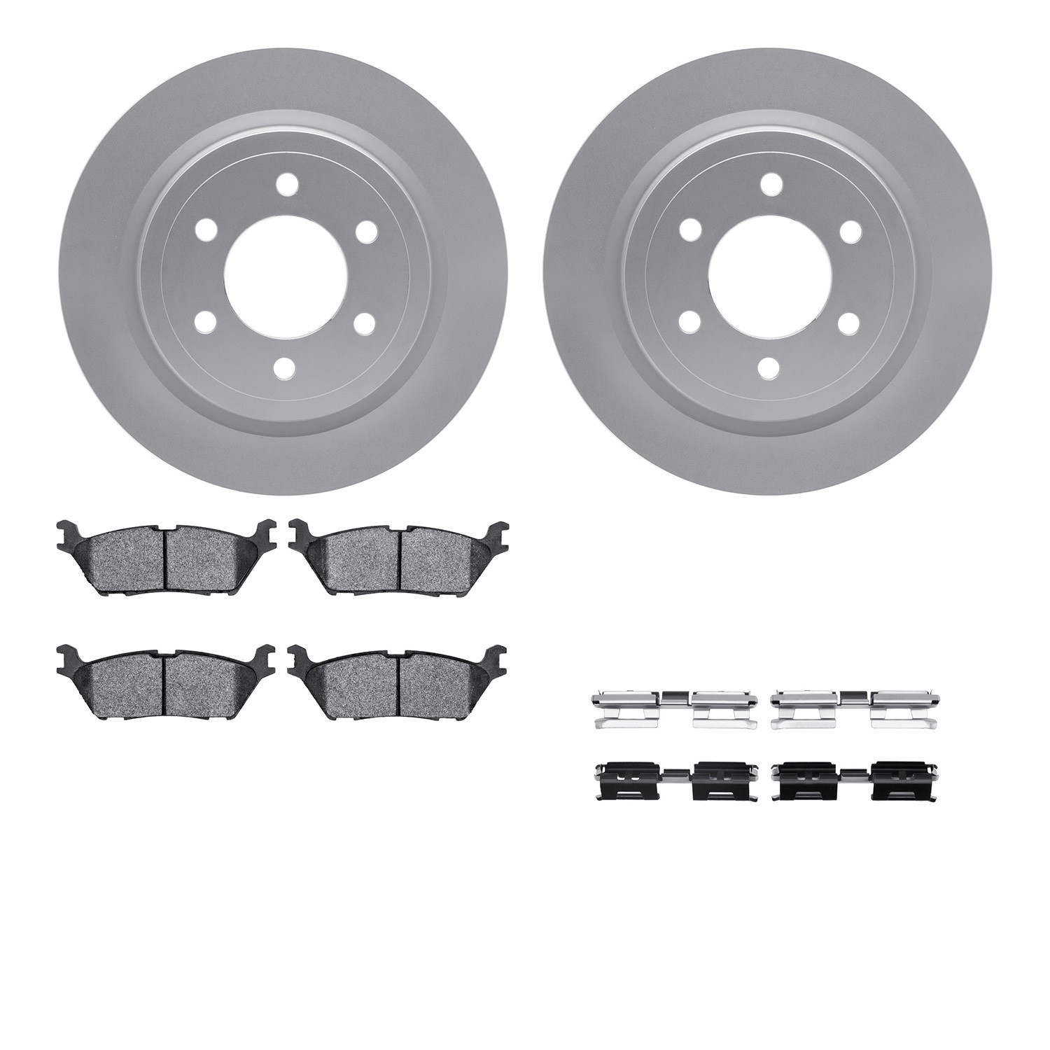 DYN-4512-99243 DFC GEOSPEC Coated Rotors with 5000 Brake Pads - Ceramic and Hardware