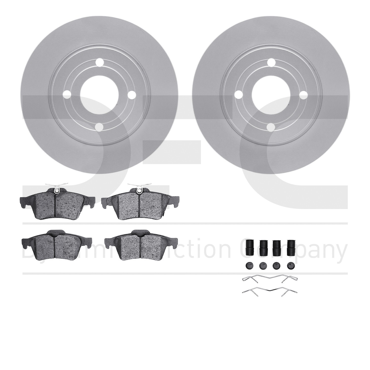 DYN 4512-99248 DFC GEOSPEC Coated Rotors with 5000 Brake Pads - Ceramic and Hardware