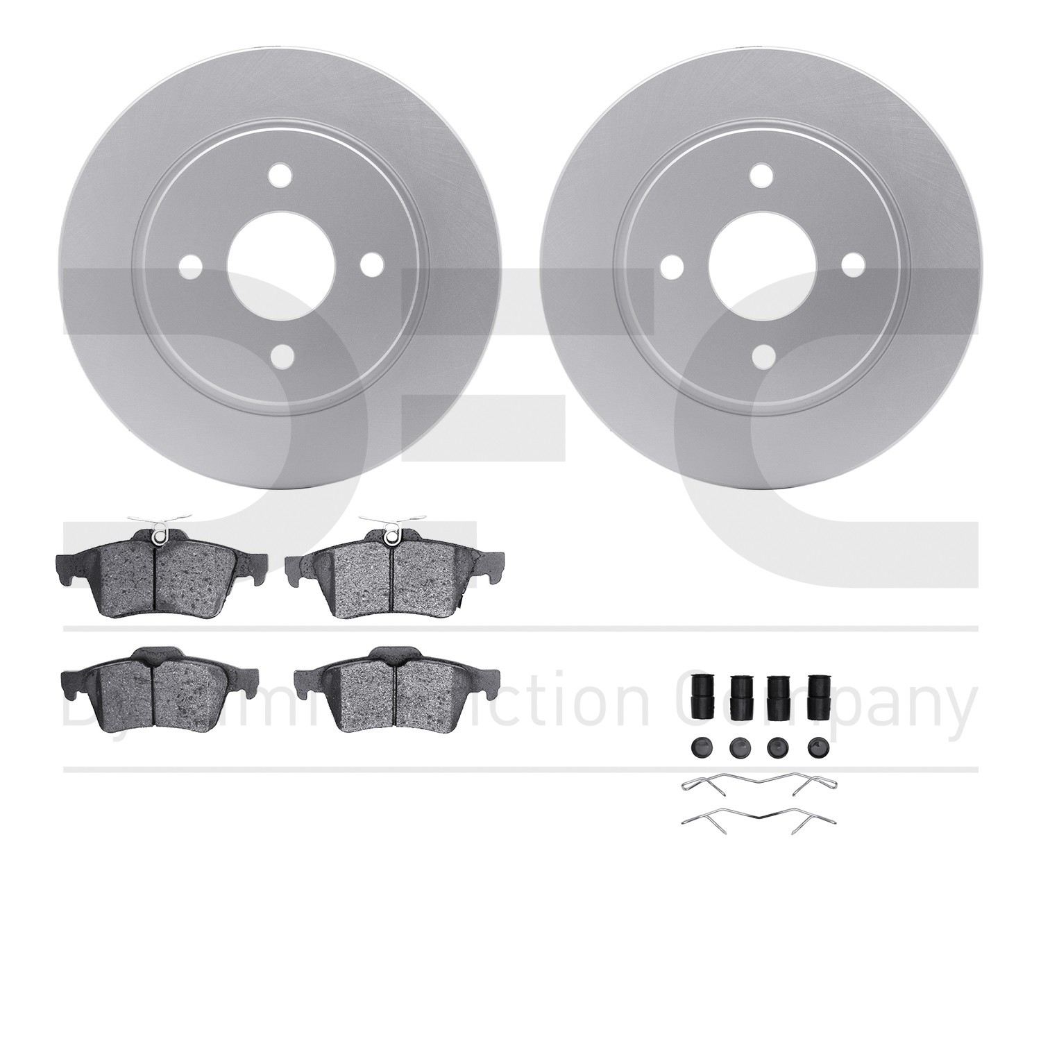 DYN 4512-99250 DFC GEOSPEC Coated Rotors with 5000 Brake Pads - Ceramic and Hardware