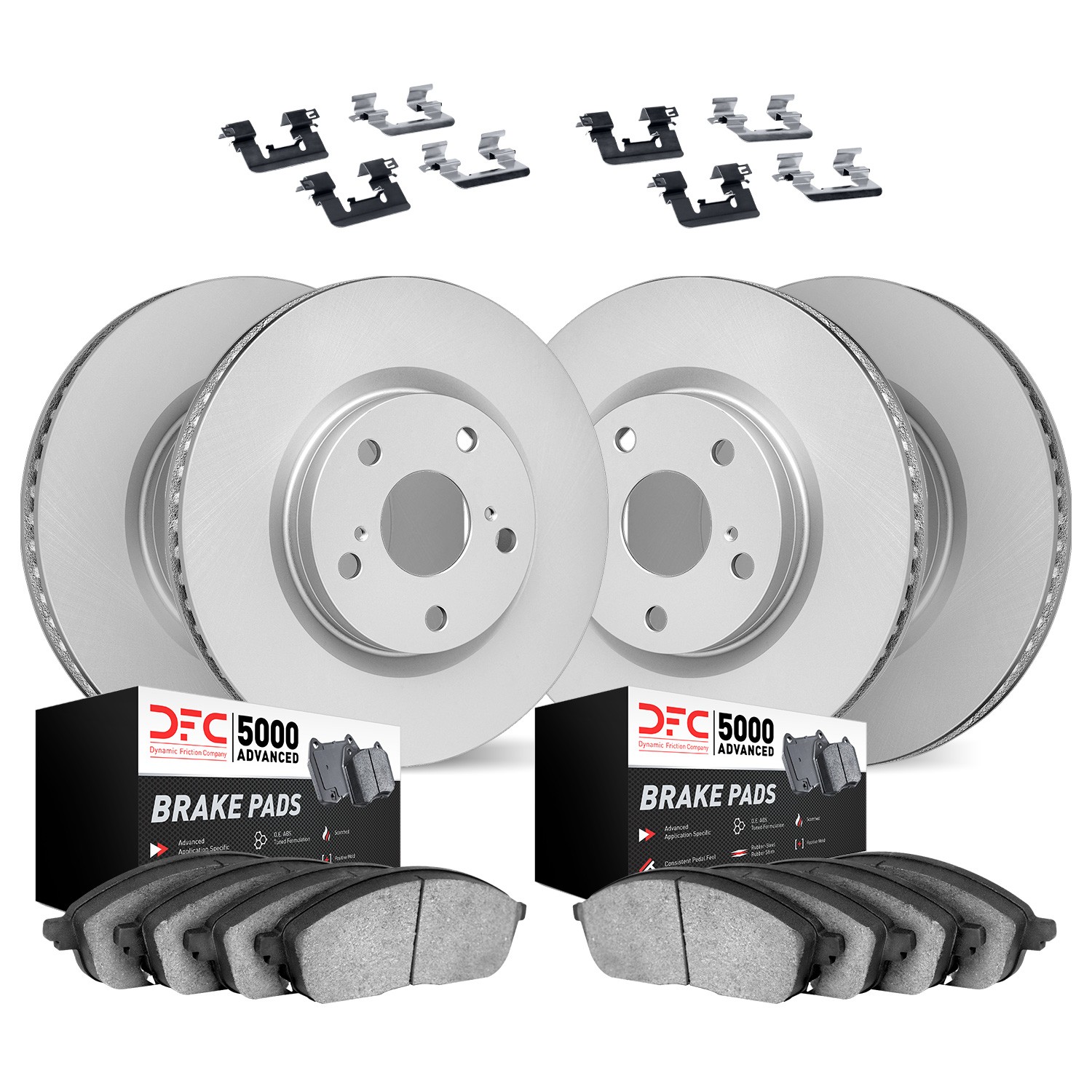 DYN-4514-13041 DFC GEOSPEC Coated Rotors with 5000 Brake Pads - Ceramic and Hardware