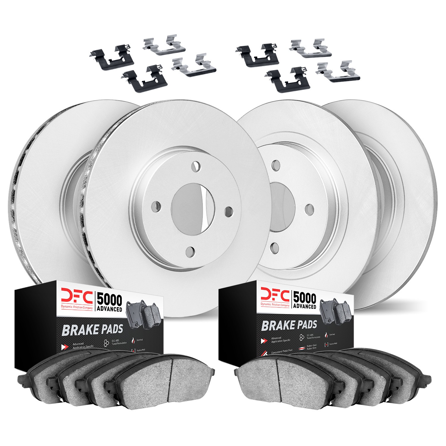 DYN-4514-21013 DFC GEOSPEC Coated Rotors with 5000 Brake Pads - Ceramic and Hardware
