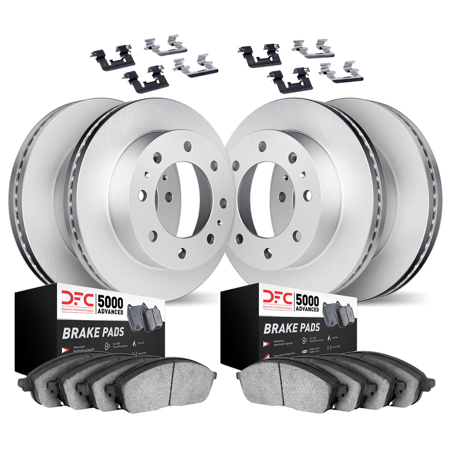 DYN 4514-48018 DFC GEOSPEC Coated Rotors with 5000 Brake Pads - Ceramic and Hardware