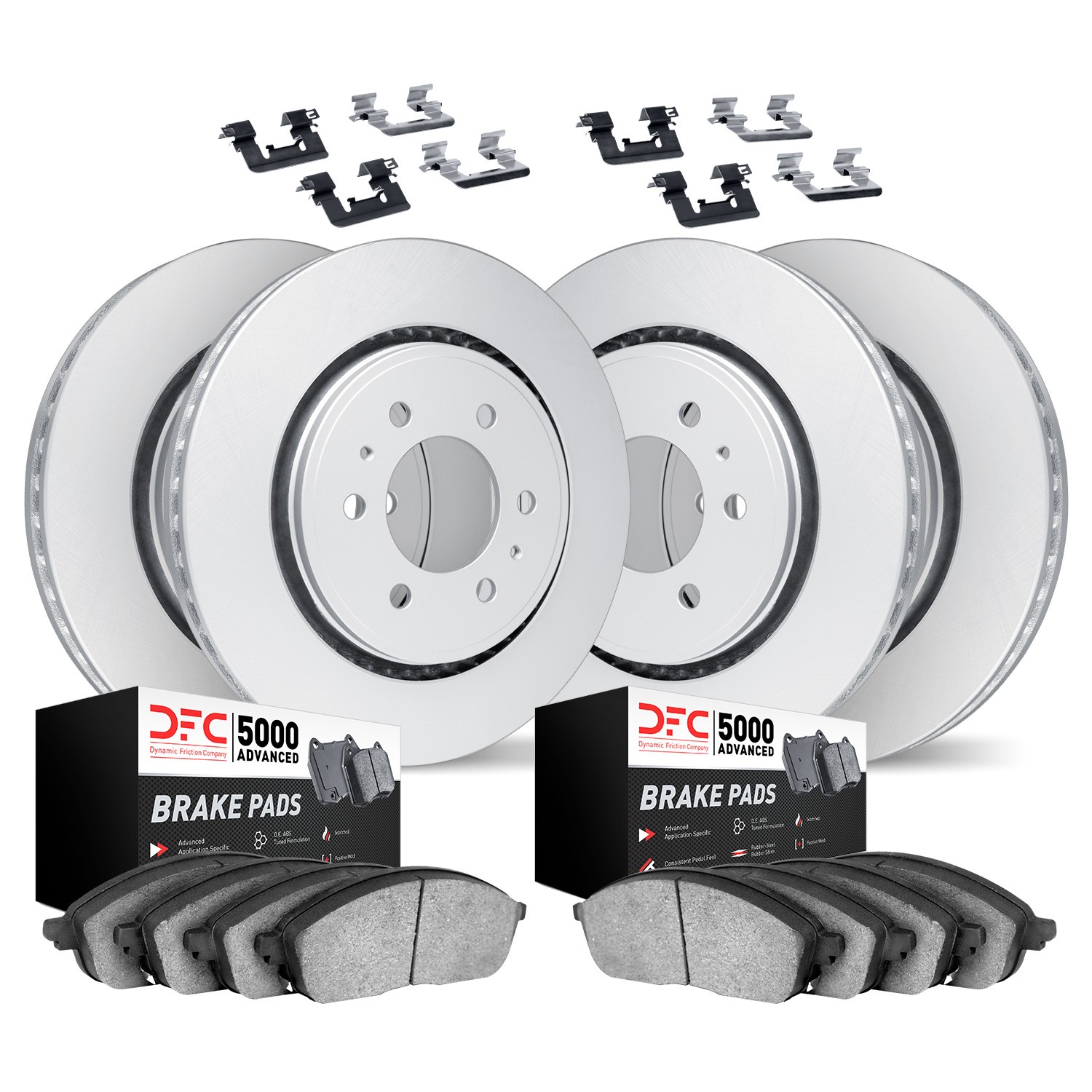 DYN-4514-48029 DFC GEOSPEC Coated Rotors with 5000 Brake Pads - Ceramic and Hardware