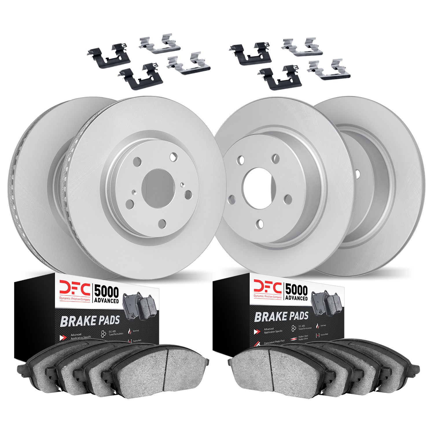 DYN 4514-80006 DFC GEOSPEC Coated Rotors with 5000 Brake Pads - Ceramic and Hardware