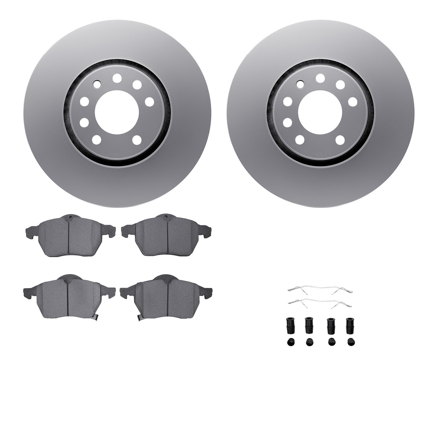 DYN 4612-65003 DFC Geospec Rotors with EURO 5000 Ceramic Brake Pads includes Hardware