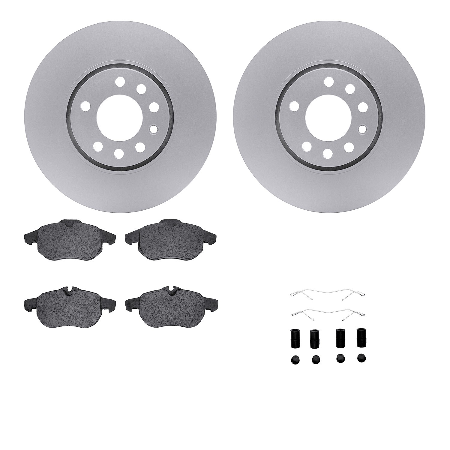 DYN 4612-65008 DFC Geospec Rotors with EURO 5000 Ceramic Brake Pads includes Hardware