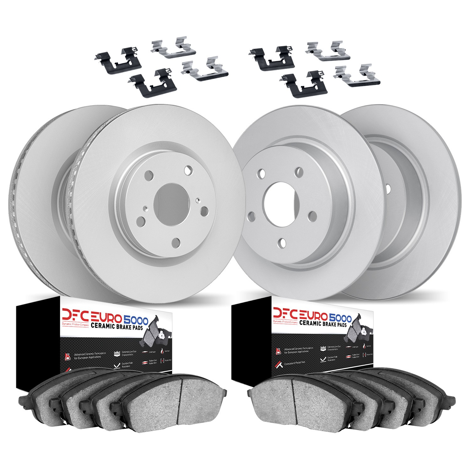 DYN 4614-10726 DFC Geospec Rotors with EURO 5000 Ceramic Pads With Hardware