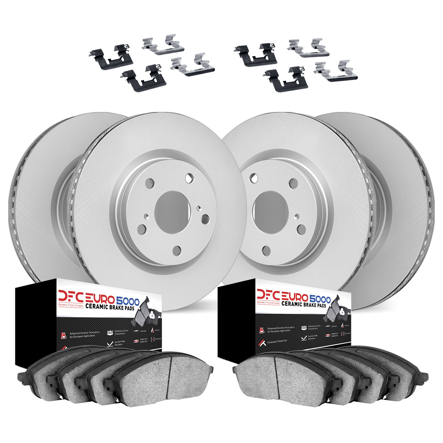 DYN 4614-11974 DFC Geospec Rotors with EURO 5000 Ceramic Pads With Hardware