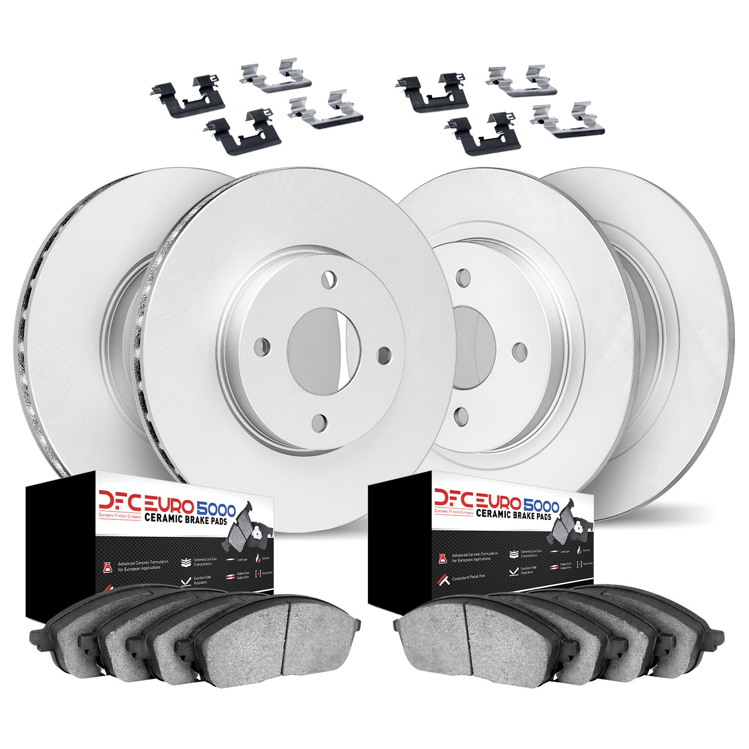 DYN 4614-12803 DFC Geospec Rotors with EURO 5000 Ceramic Pads With Hardware