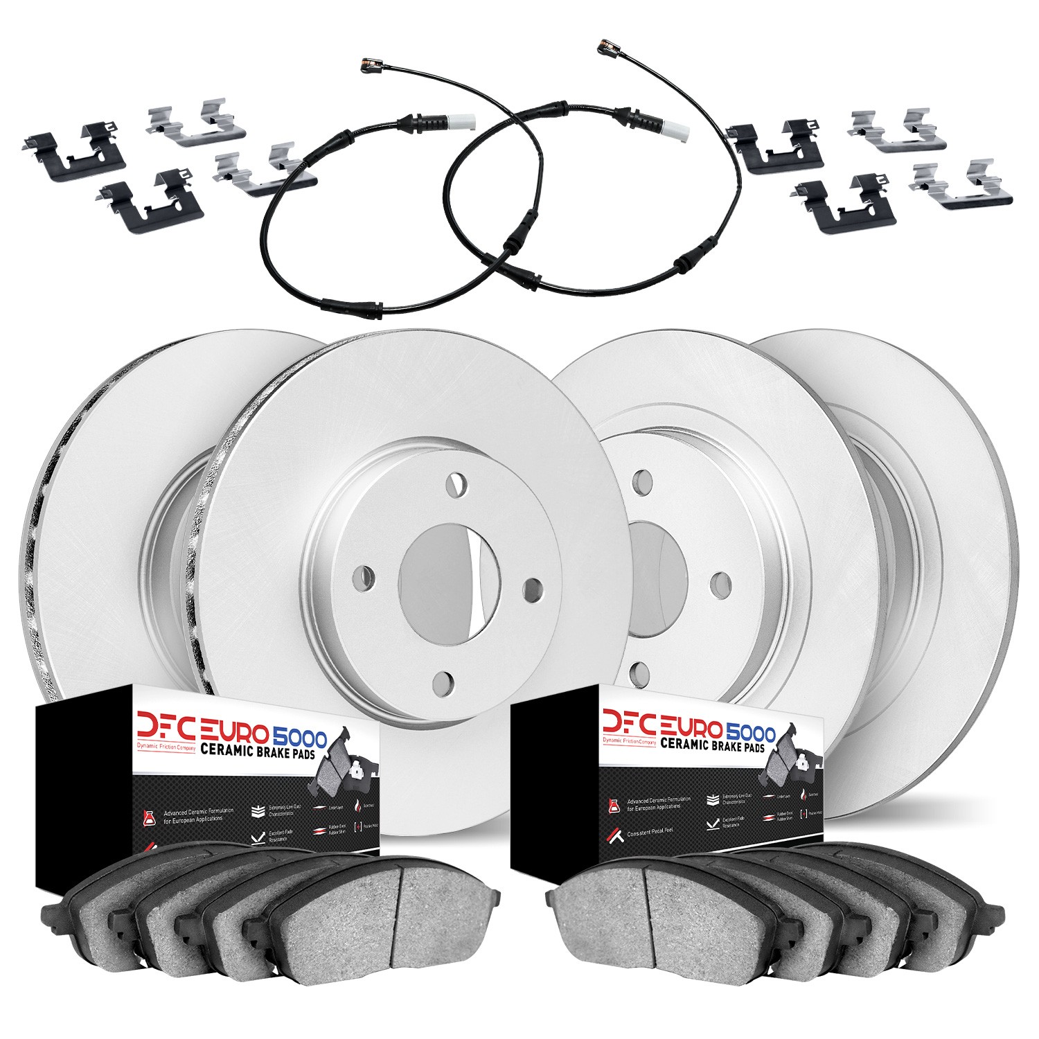 DYN 4624-11353 DFC Geospec Rotors with EURO 5000 Ceramic Pads With Hardware and Sensor