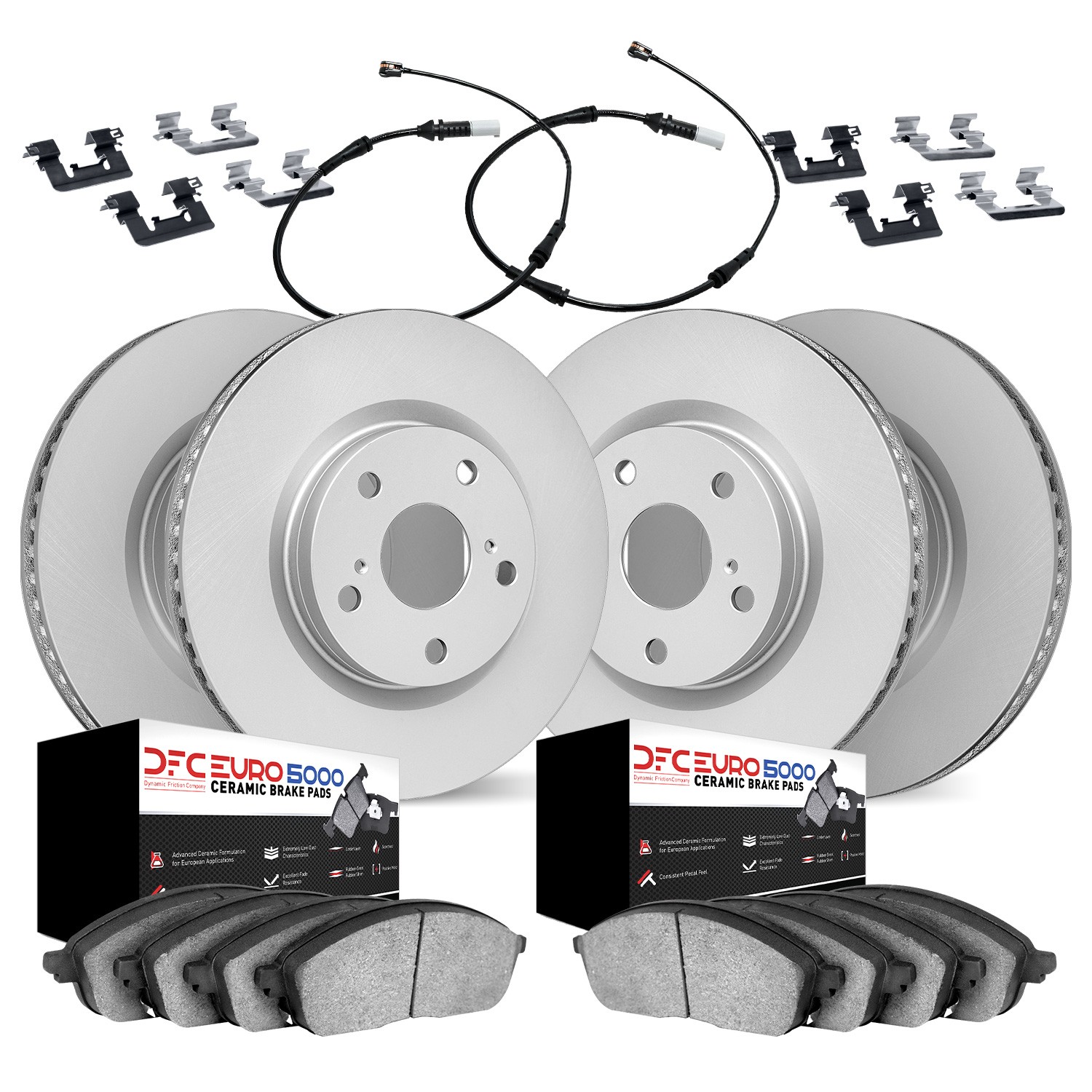 DYN 4624-11563 DFC Geospec Rotors with EURO 5000 Ceramic Pads With Hardware and Sensor