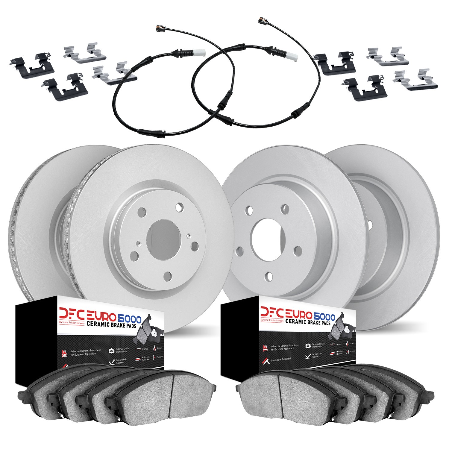 DYN 4624-11631 DFC Geospec Rotors with EURO 5000 Ceramic Pads With Hardware and Sensor