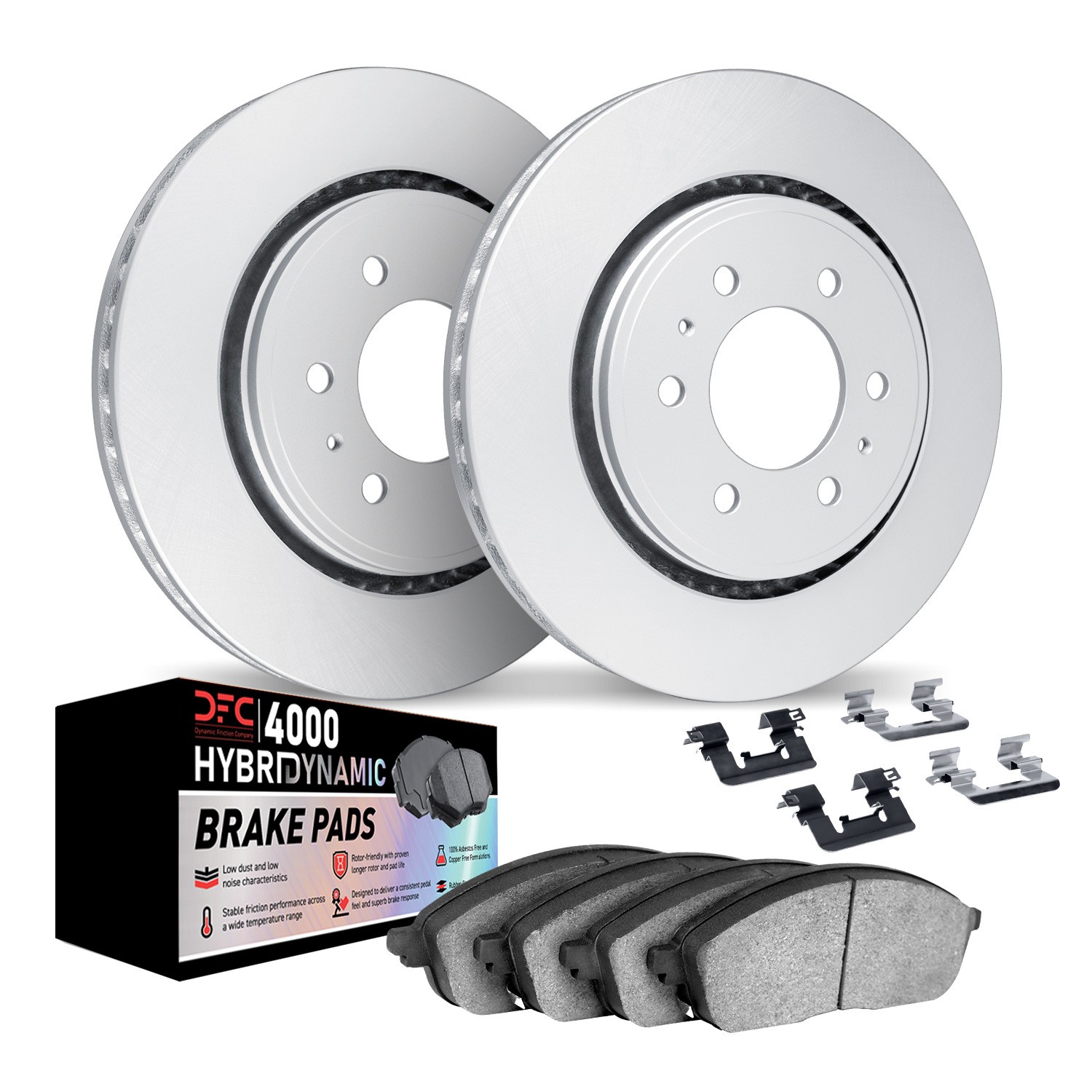 DYN 4812-54075 DFC Geospec Rotors with 4000 HybriDynamic Brake Pads includes Hardware