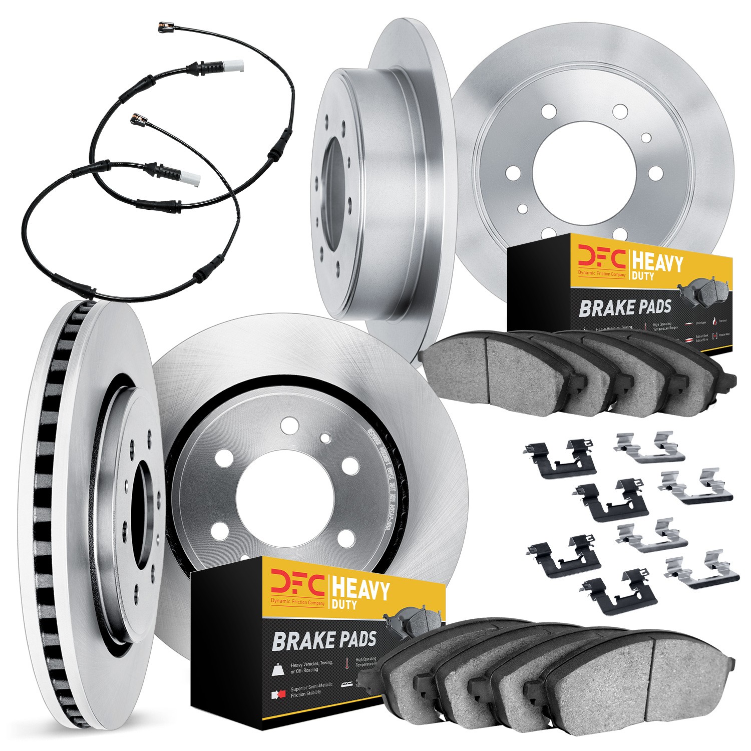 DYN 6224-40041 DFC Rotors with Heavy Duty Brake Pads includesSensor and Hardware