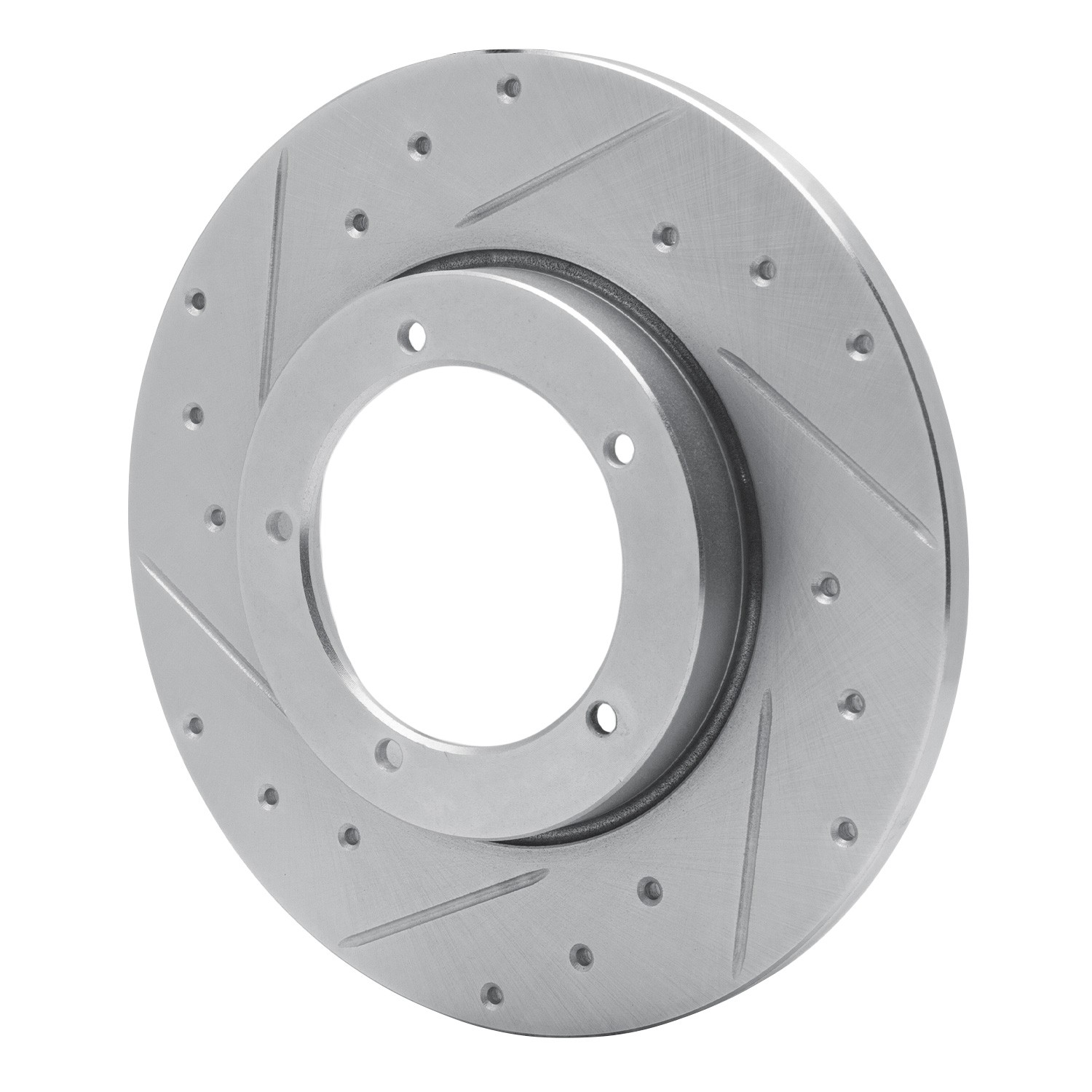 DYN 631-02000L DFC Brake Rotor - Drilled and Slotted - Silver