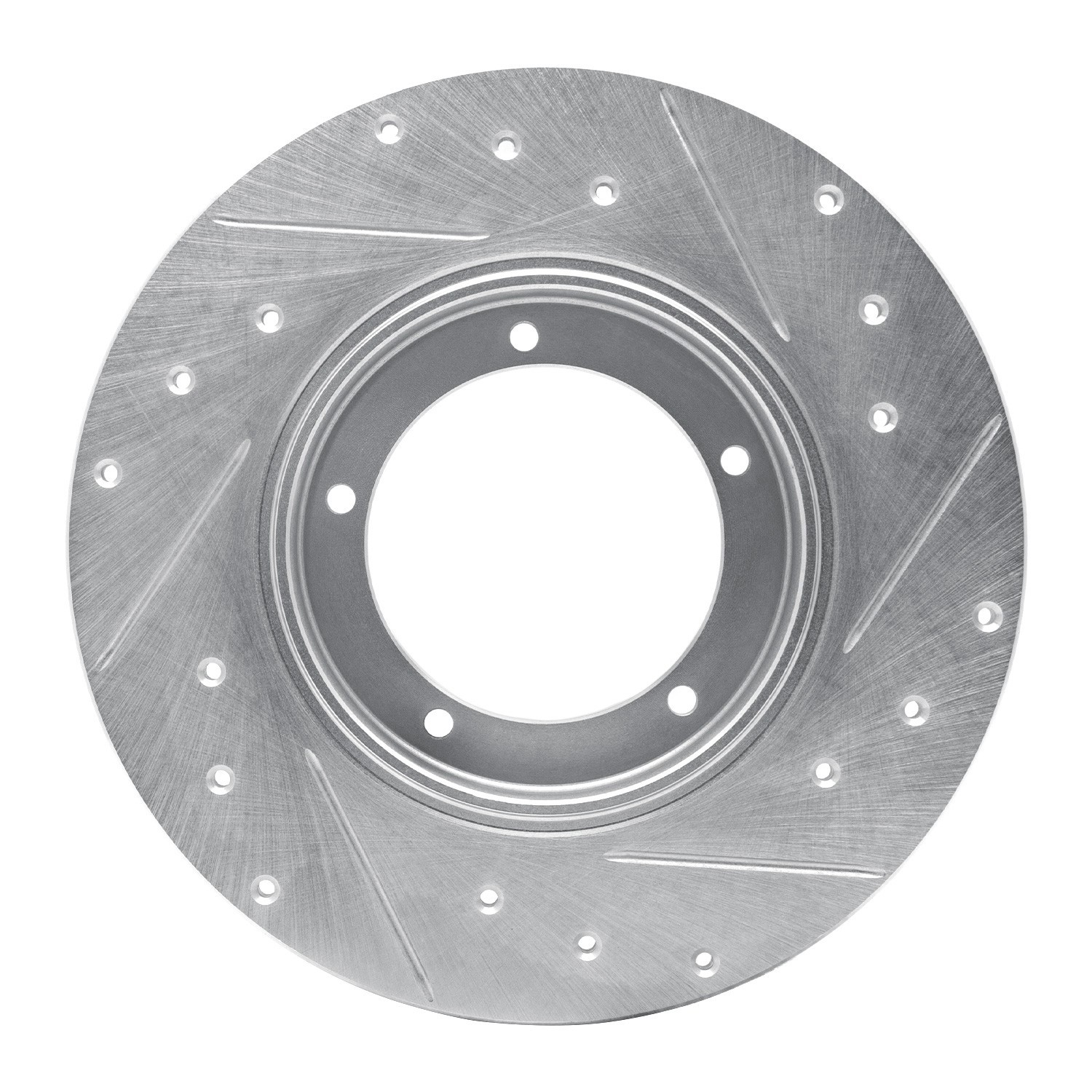 DYN 631-02000L DFC Brake Rotor - Drilled and Slotted - Silver - Image 2