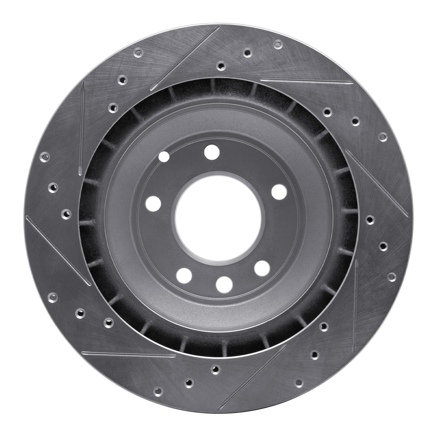 DYN 631-02089R DFC Brake Rotor - Drilled and Slotted - Silver - Image 2