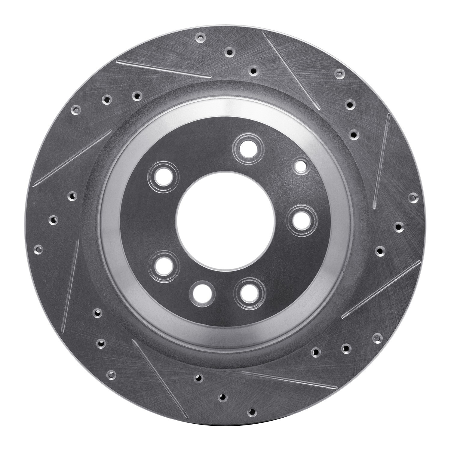 DYN 631-02089R DFC Brake Rotor - Drilled and Slotted - Silver - Image 3