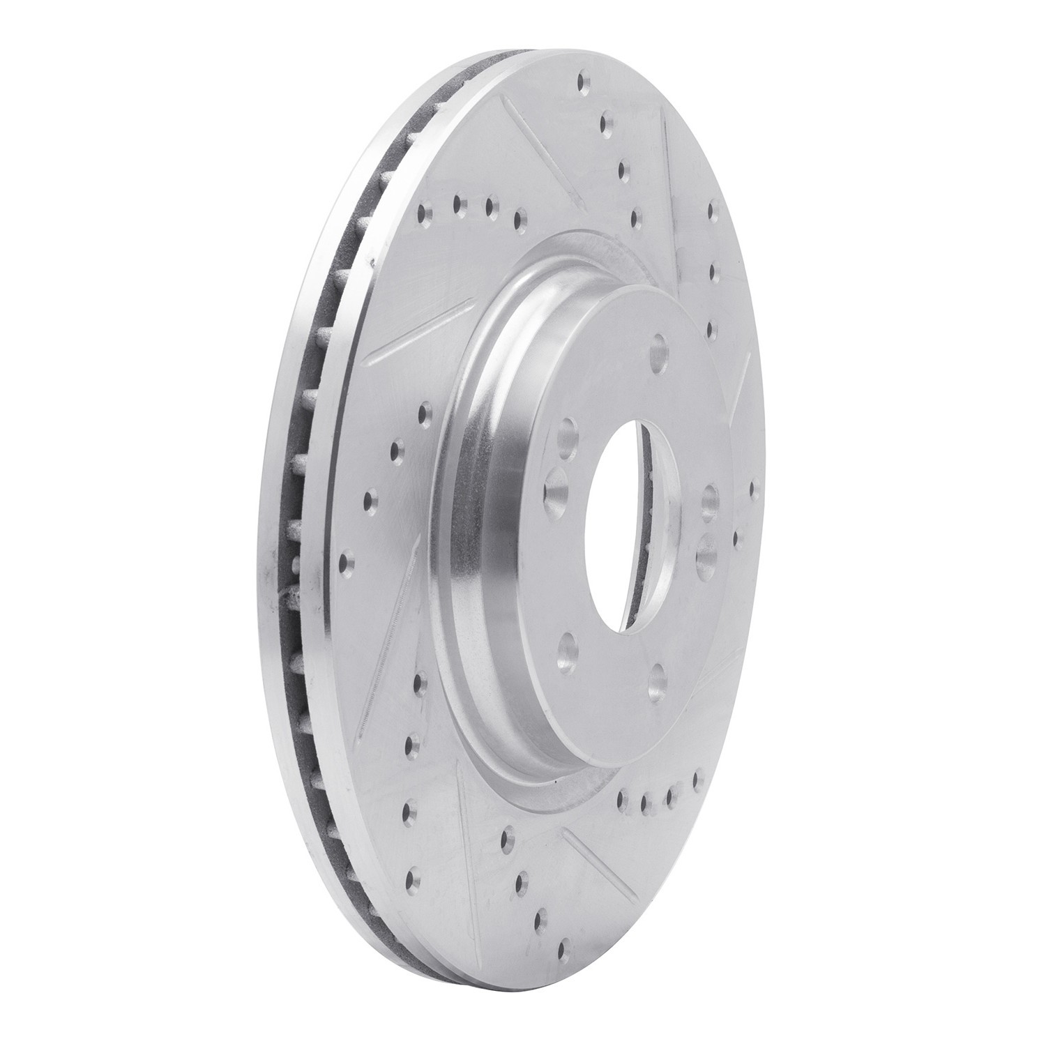 DYN-631-03054R DFC Brake Rotor - Drilled and Slotted - Silver