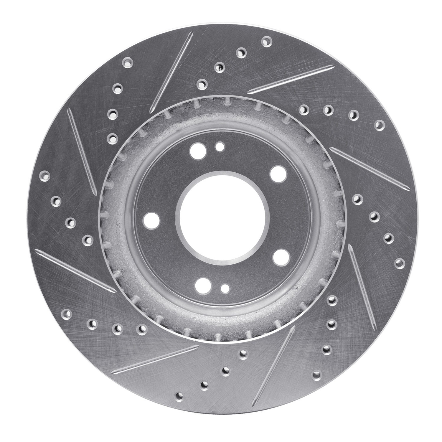 DYN-631-03054R DFC Brake Rotor - Drilled and Slotted - Silver - Image 2
