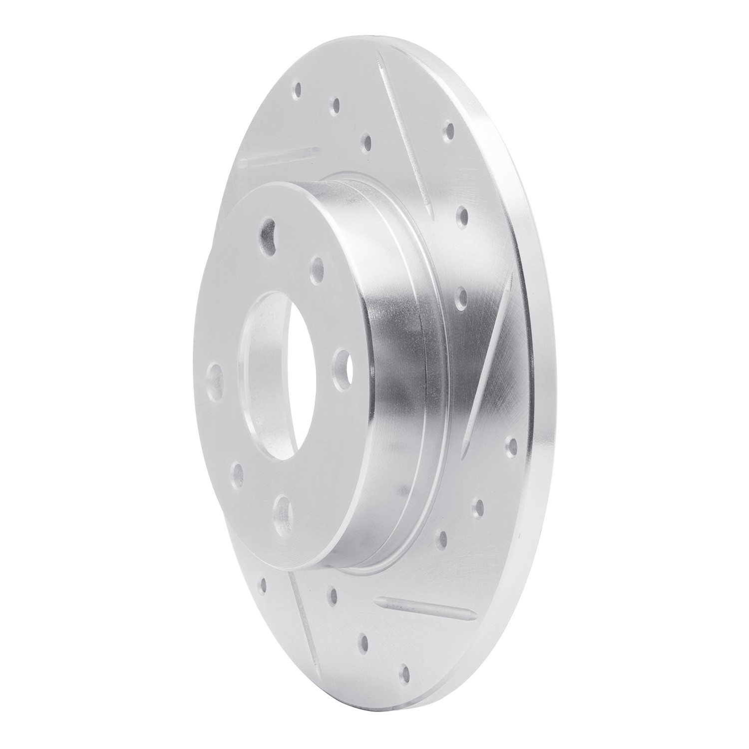 DYN 631-07001R DFC Brake Rotor - Drilled and Slotted - Silver