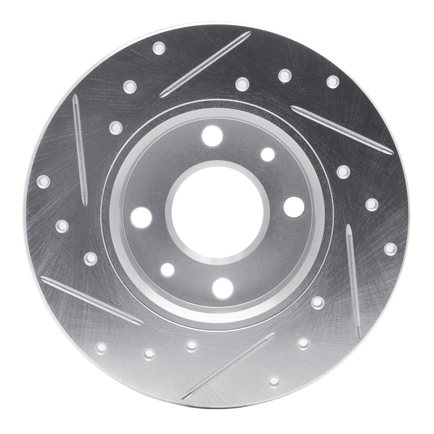 DYN 631-07001R DFC Brake Rotor - Drilled and Slotted - Silver - Image 2