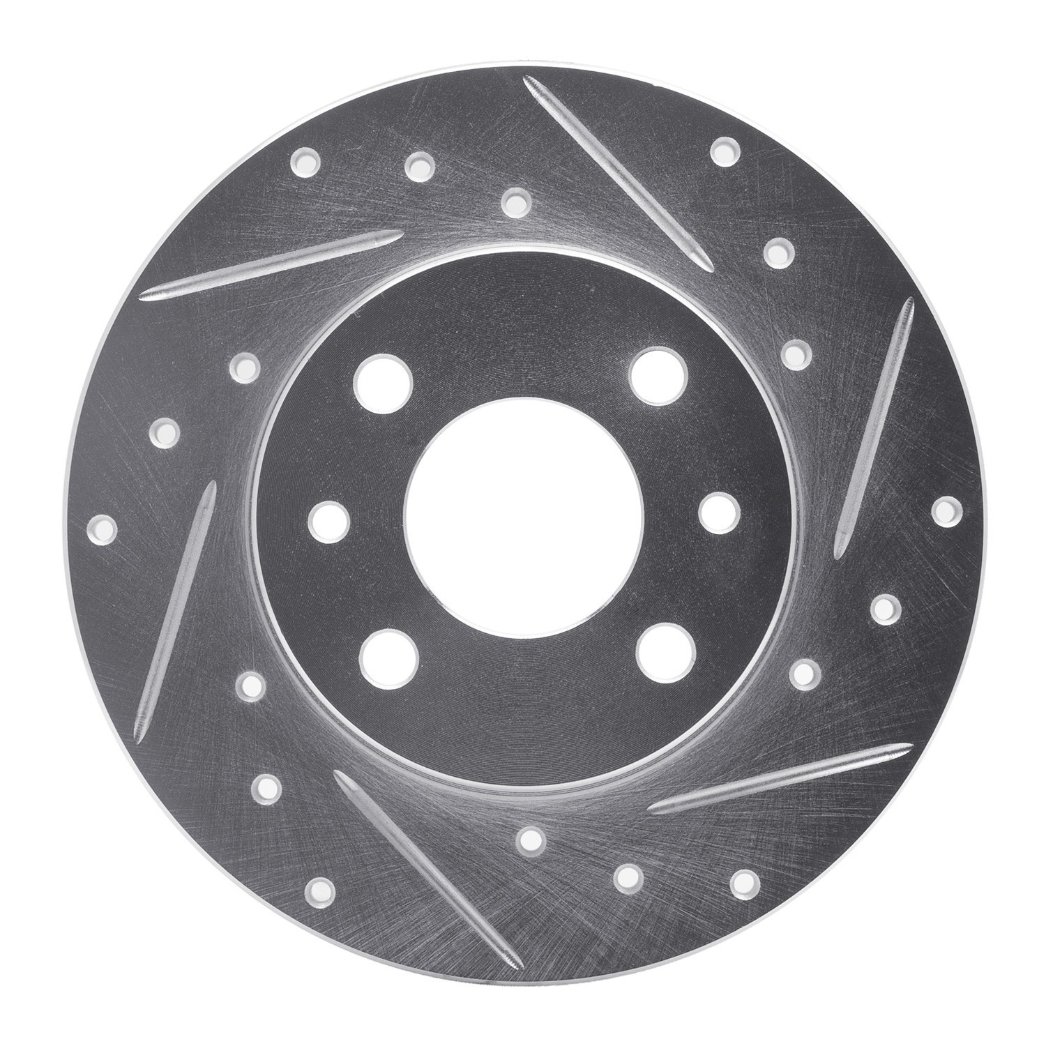 DYN 631-07001R DFC Brake Rotor - Drilled and Slotted - Silver - Image 3
