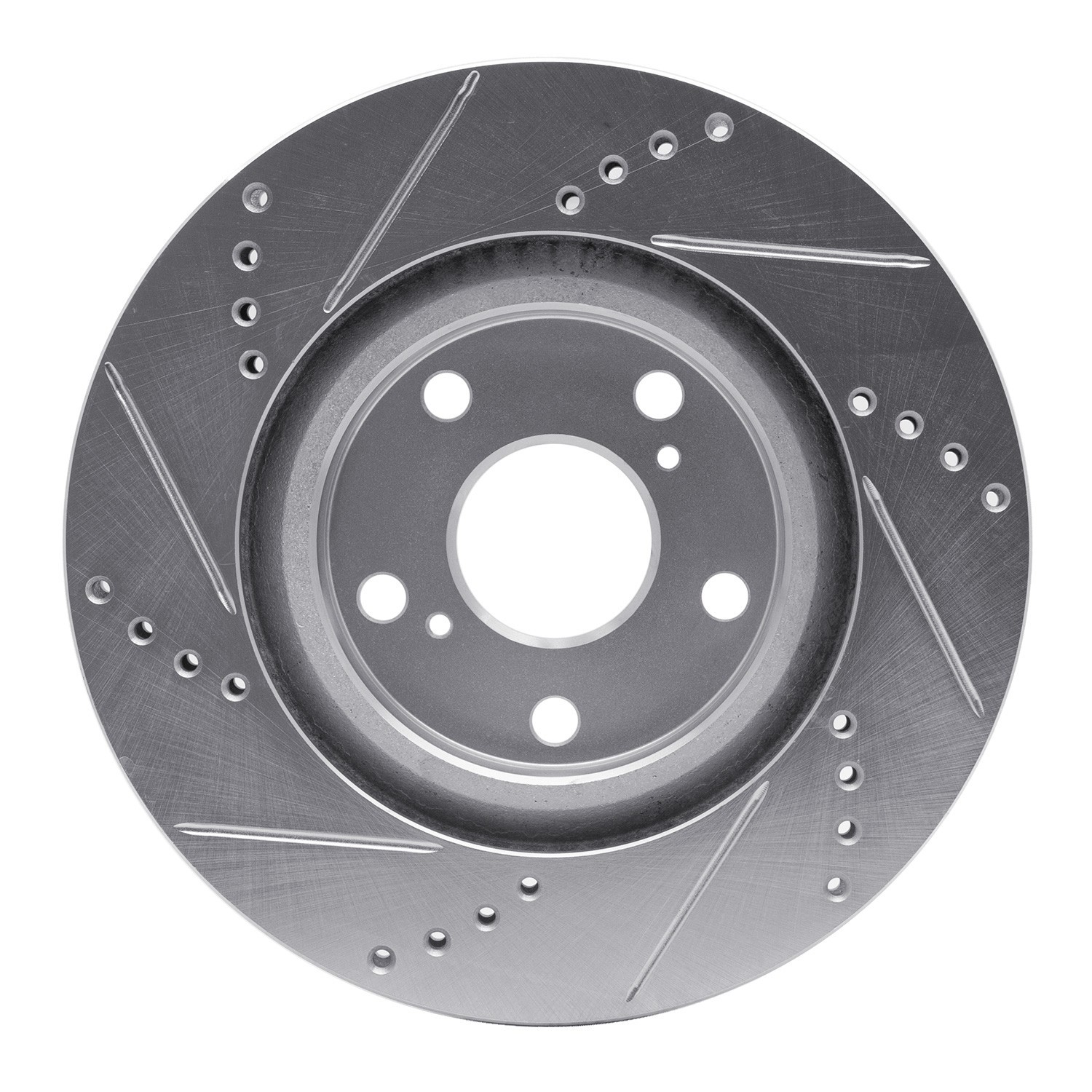 DYN 631-10006R DFC Brake Rotor - Drilled and Slotted - Silver