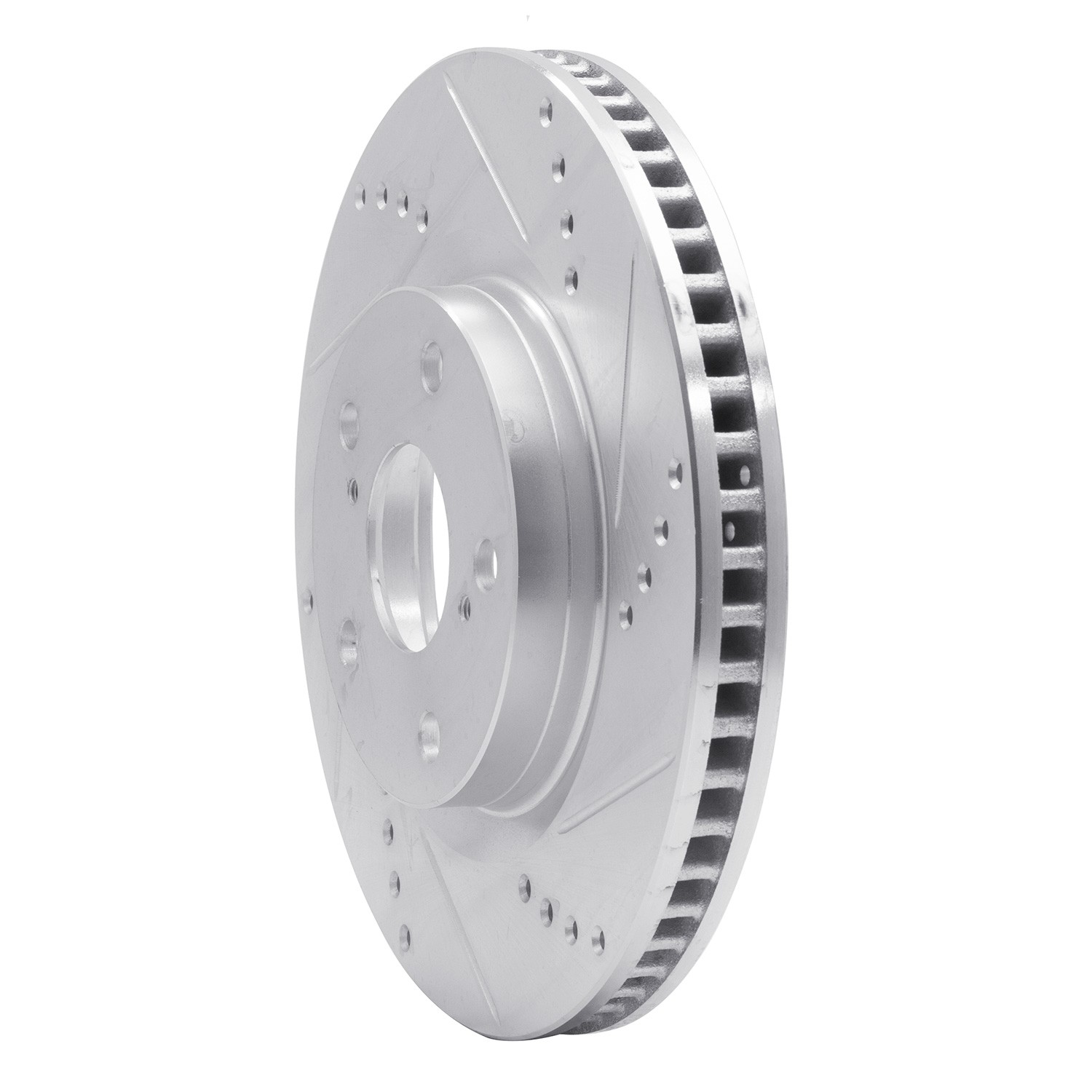 DYN 631-10006R DFC Brake Rotor - Drilled and Slotted - Silver - Image 2