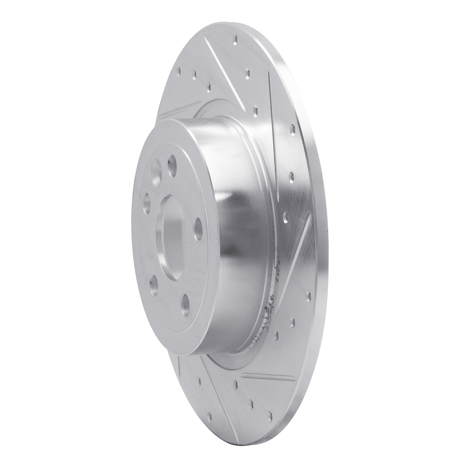 DYN 631-11028R DFC Brake Rotor - Drilled and Slotted - Silver