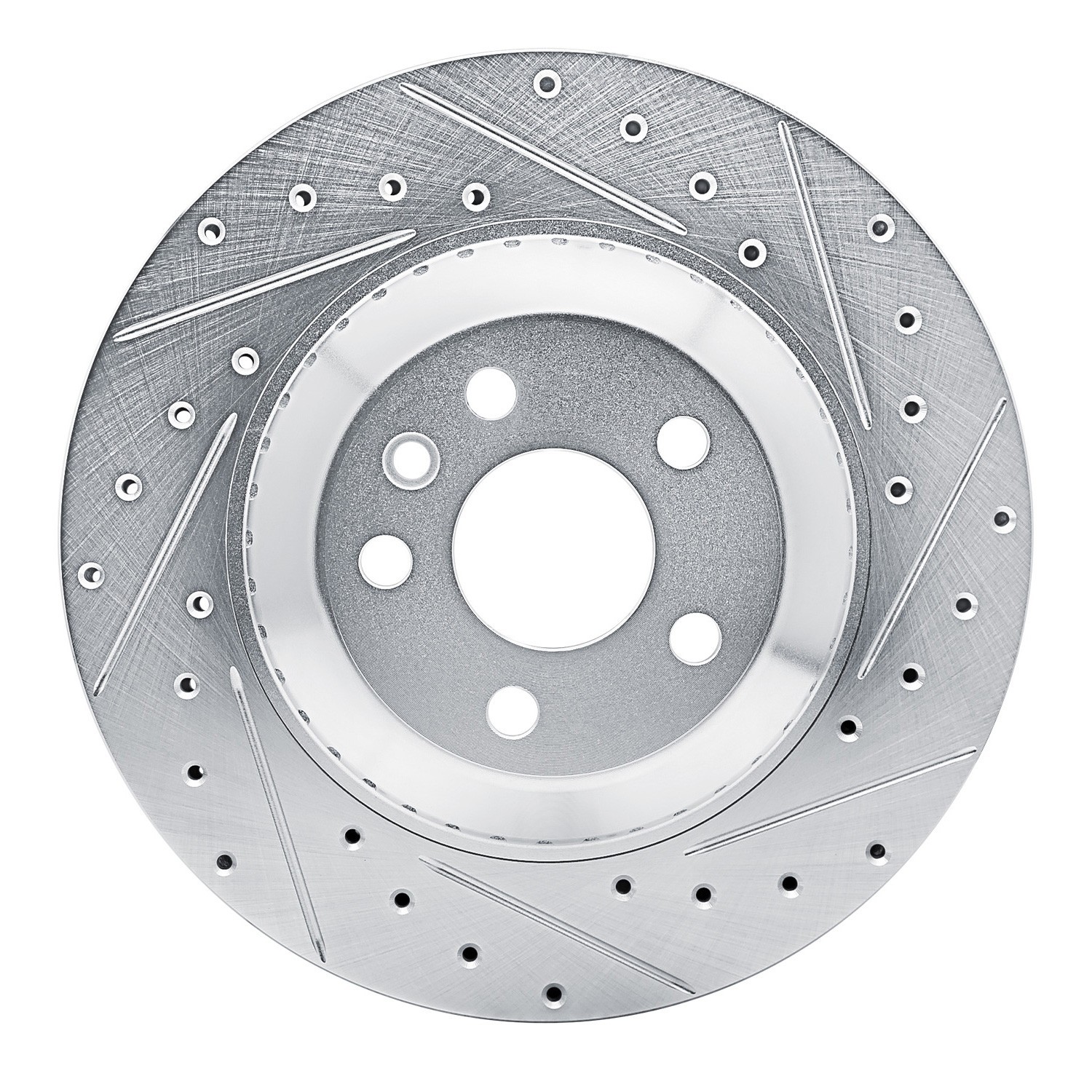 DYN 631-11035R DFC Brake Rotor - Drilled and Slotted - Silver