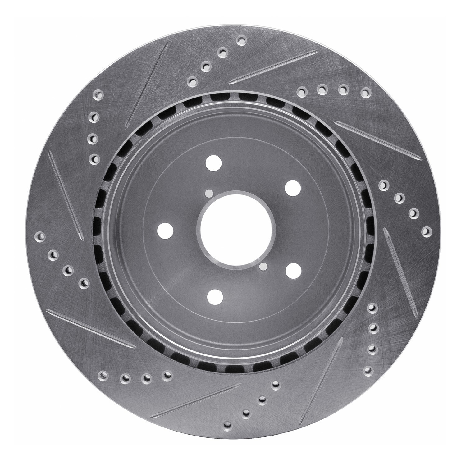 DYN 631-13017R DFC Brake Rotor - Drilled and Slotted - Silver - Image 2