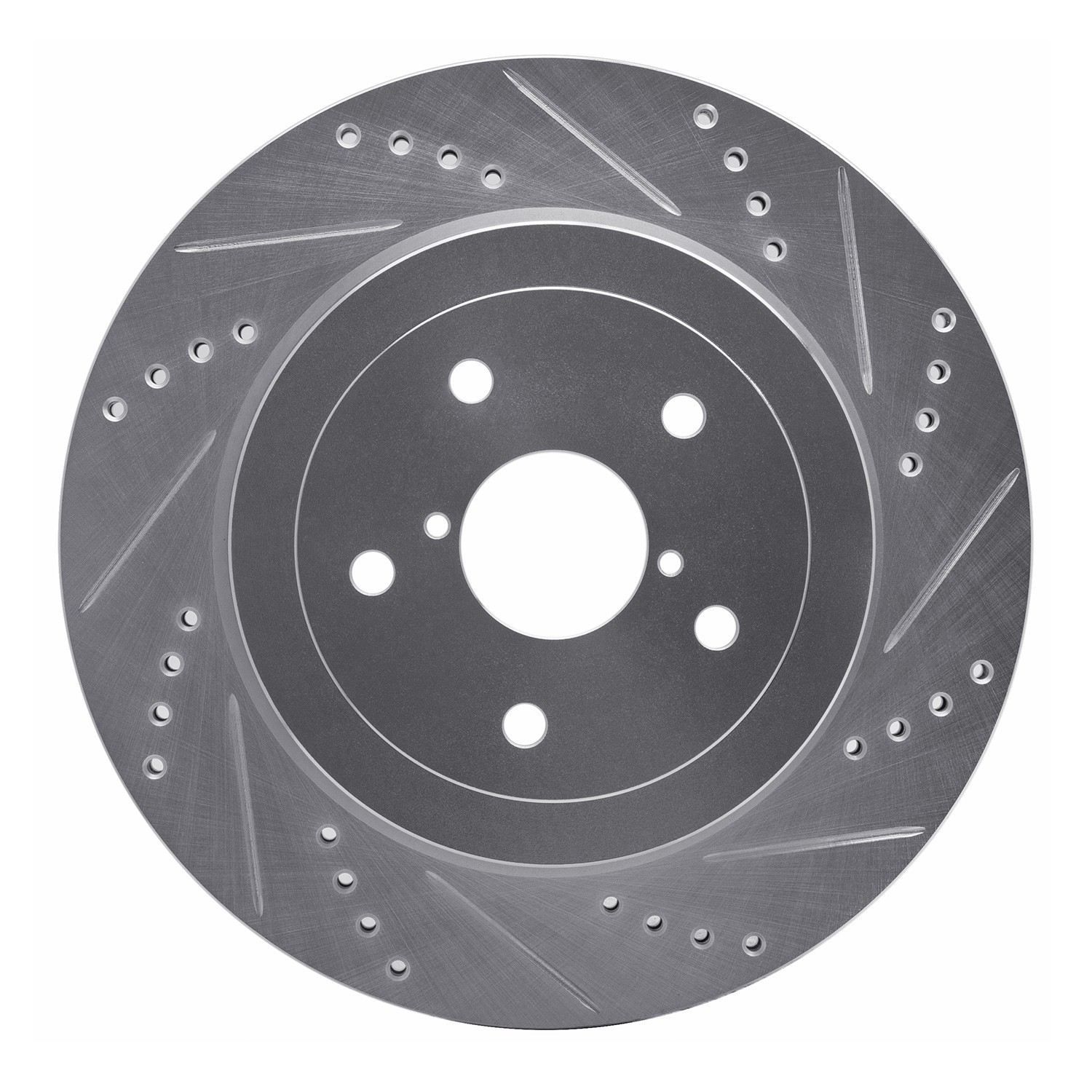 DYN 631-13017R DFC Brake Rotor - Drilled and Slotted - Silver - Image 3
