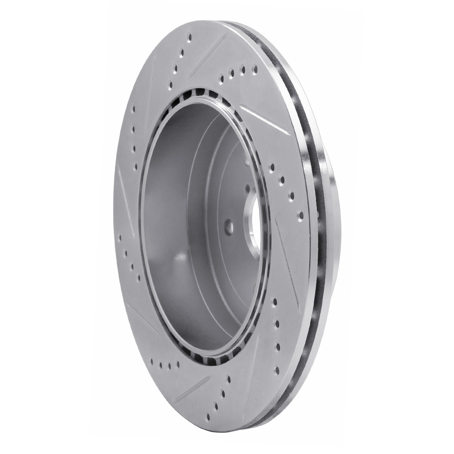DYN 631-13017R DFC Brake Rotor - Drilled and Slotted - Silver - Image 5