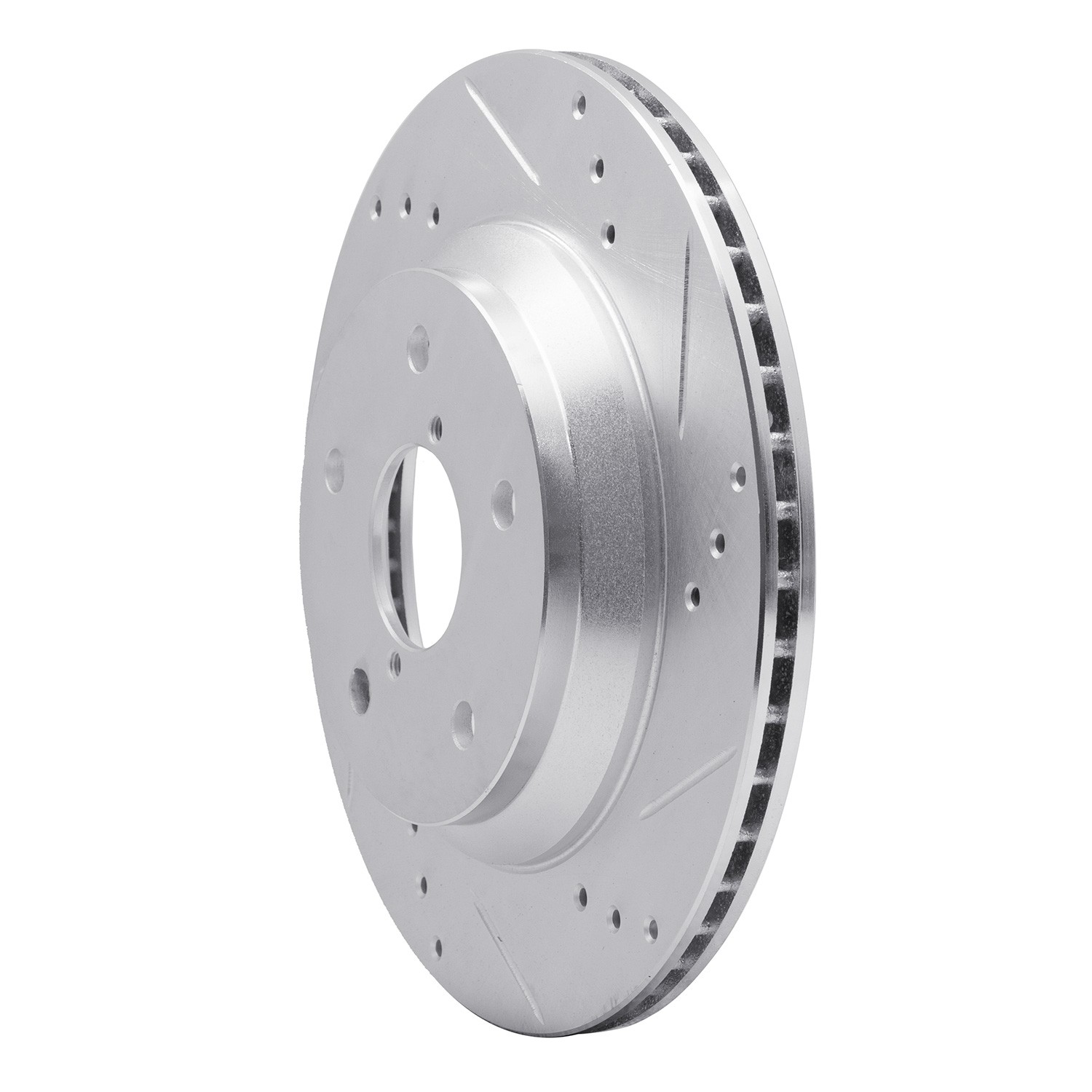 DYN 631-13046R DFC Brake Rotor - Drilled and Slotted - Silver