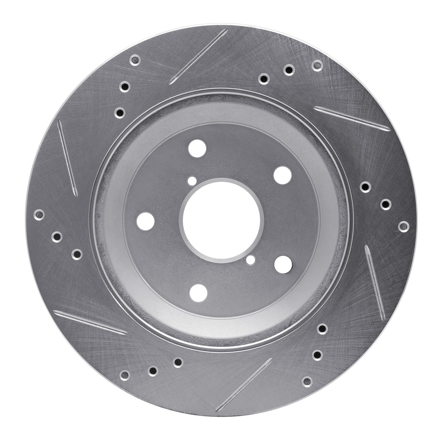 DYN 631-13046R DFC Brake Rotor - Drilled and Slotted - Silver - Image 2