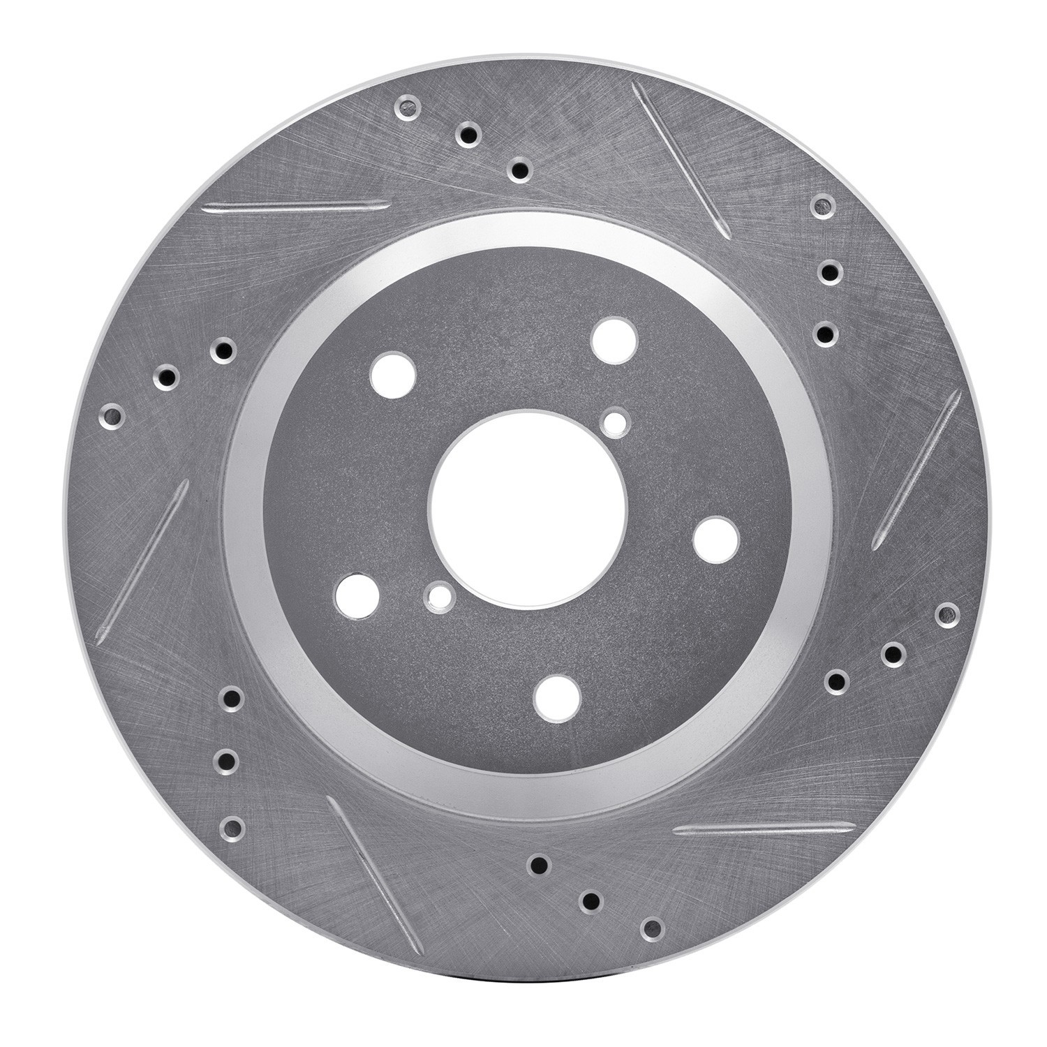 DYN 631-13046R DFC Brake Rotor - Drilled and Slotted - Silver - Image 3
