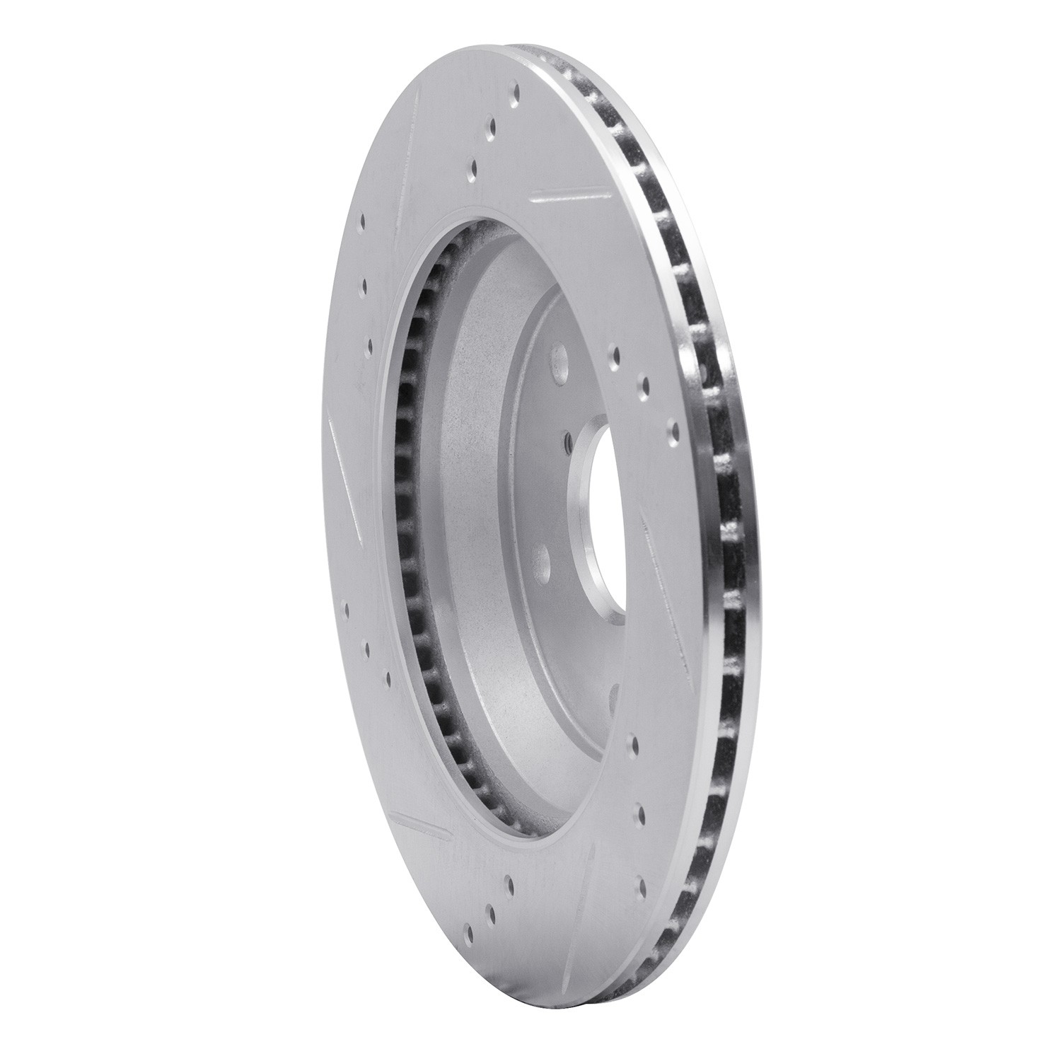 DYN 631-13046R DFC Brake Rotor - Drilled and Slotted - Silver - Image 5