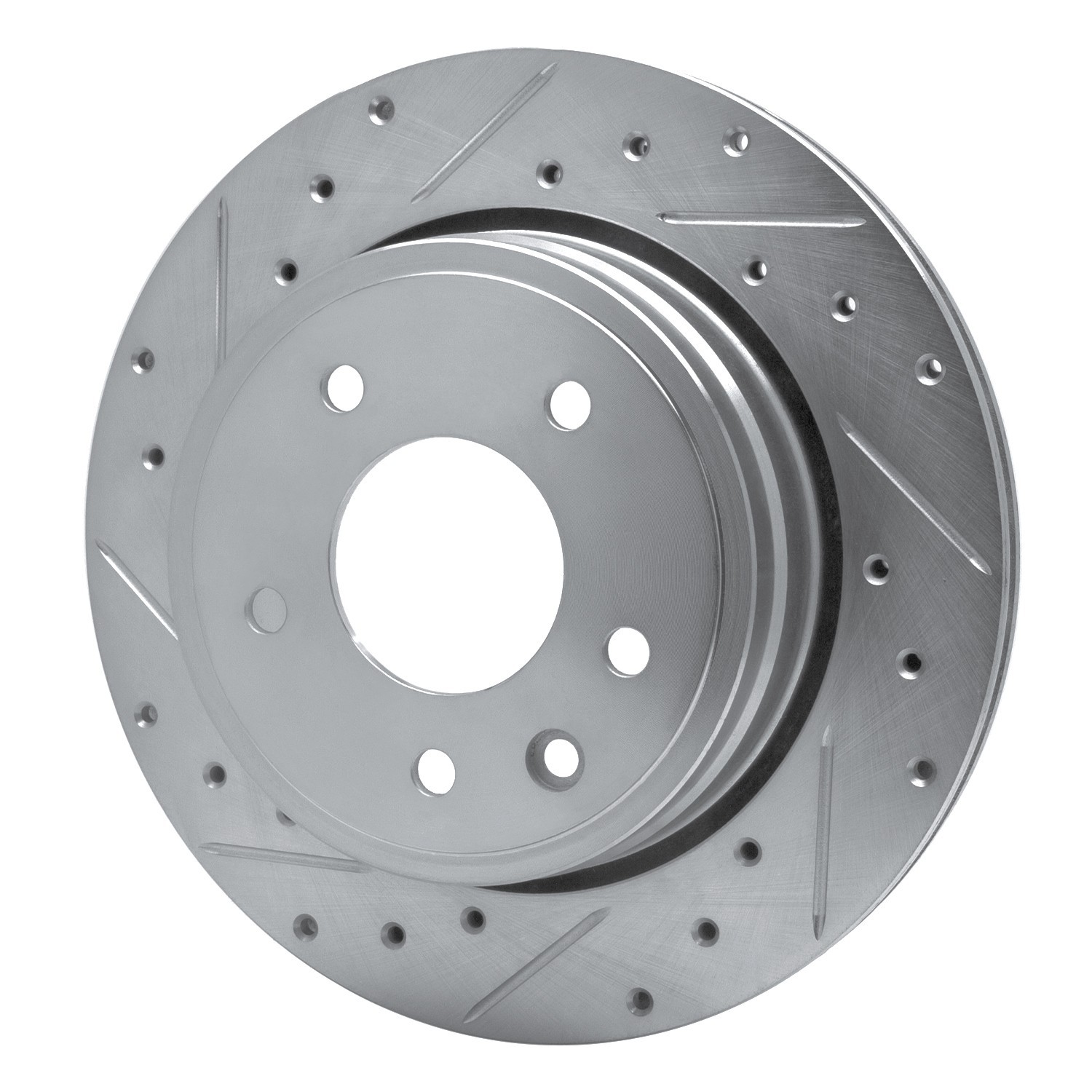 DYN 631-20009L DFC Brake Rotor - Drilled and Slotted - Silver