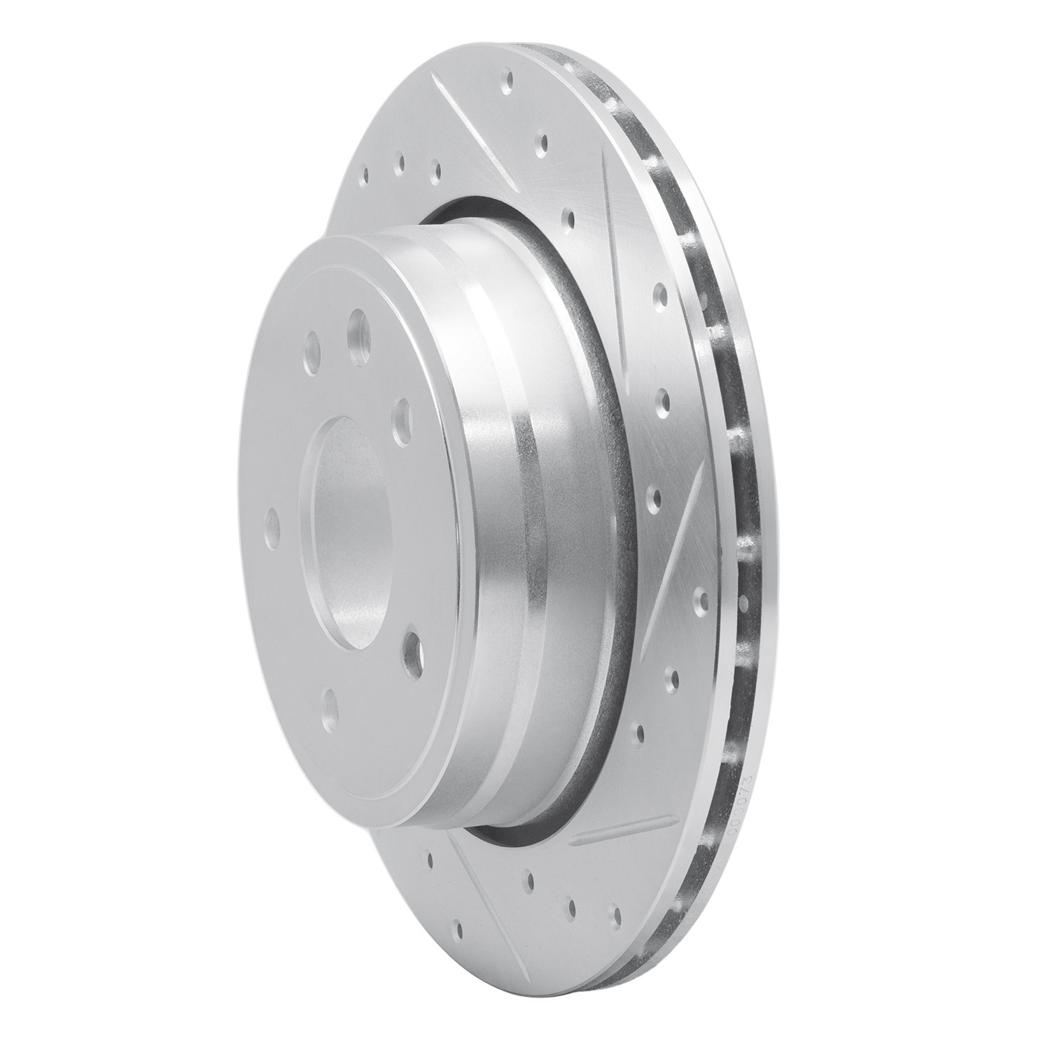 DYN 631-20009R DFC Brake Rotor - Drilled and Slotted - Silver