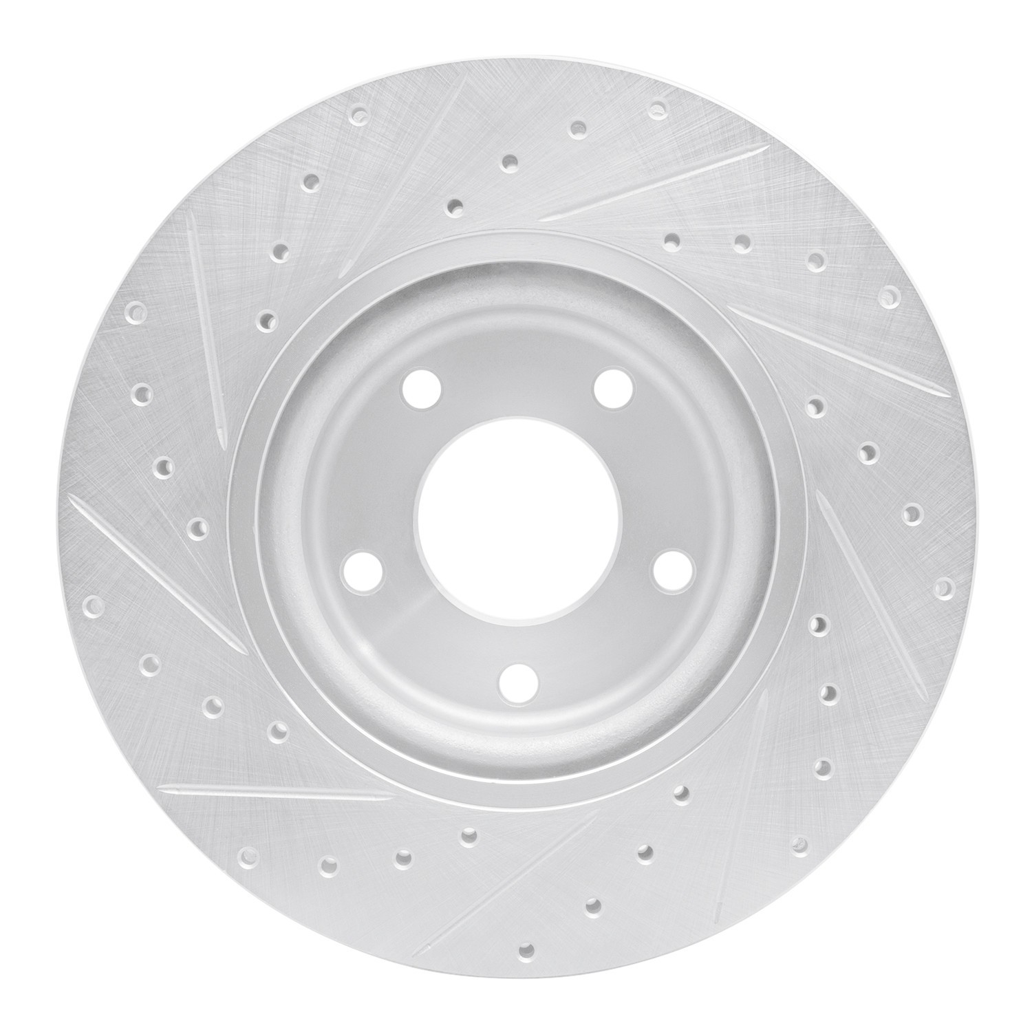 DYN 631-20011R DFC Brake Rotor - Drilled and Slotted - Silver - Image 2