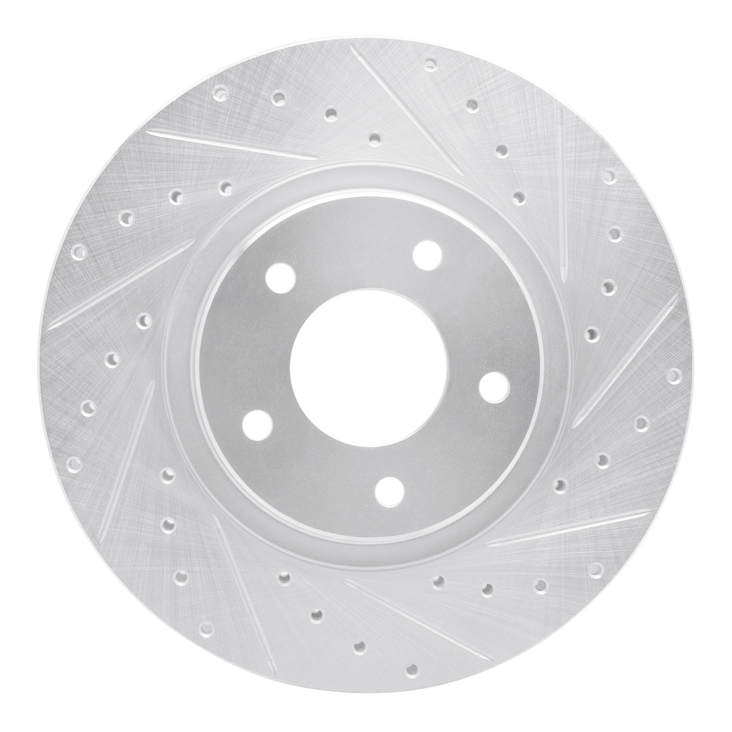 DYN 631-20011R DFC Brake Rotor - Drilled and Slotted - Silver - Image 3