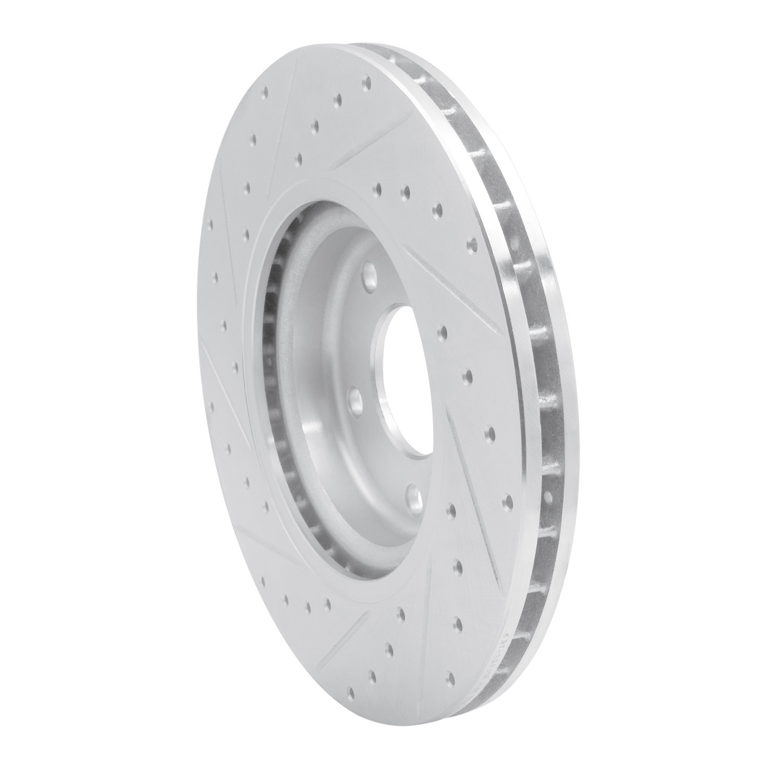 DYN 631-20011R DFC Brake Rotor - Drilled and Slotted - Silver - Image 5