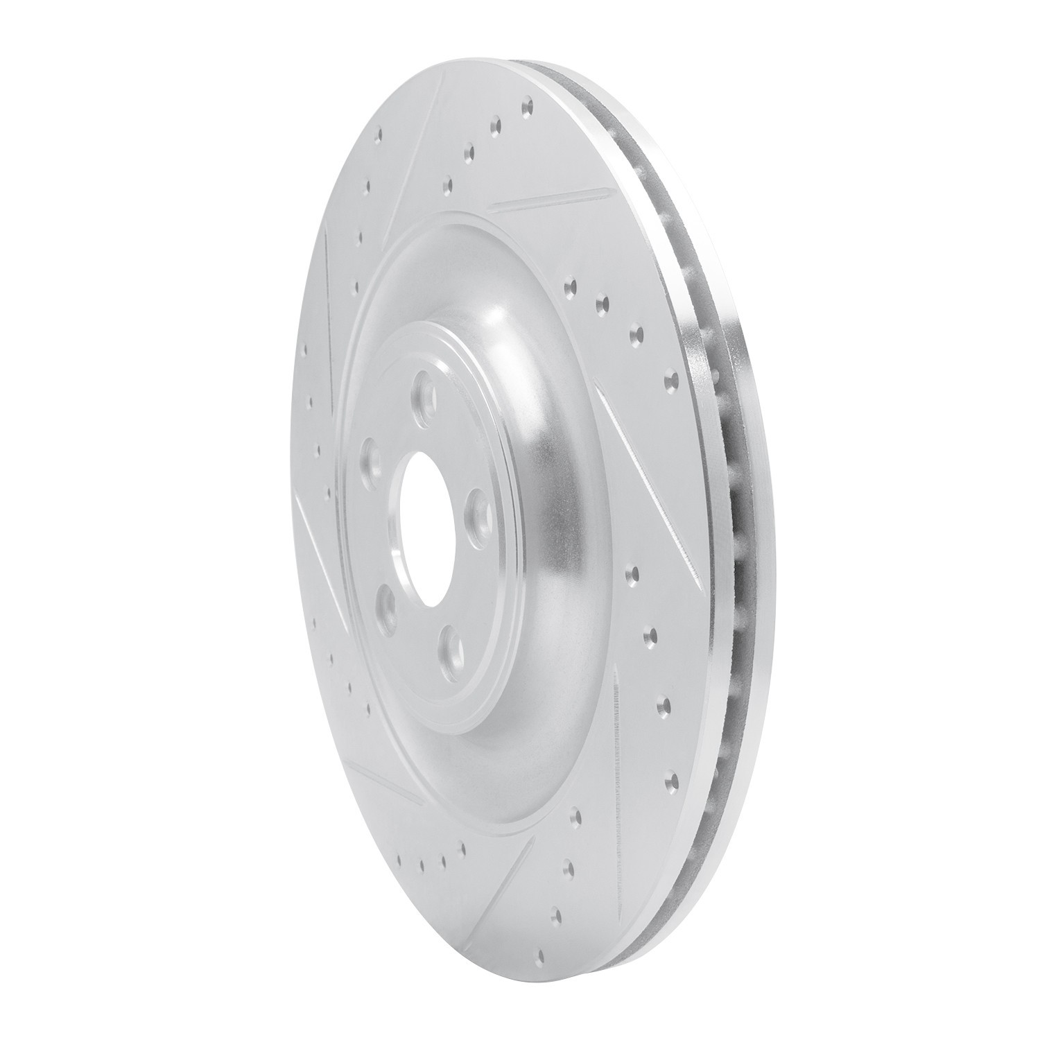 DYN 631-20027L DFC Brake Rotor - Drilled and Slotted - Silver